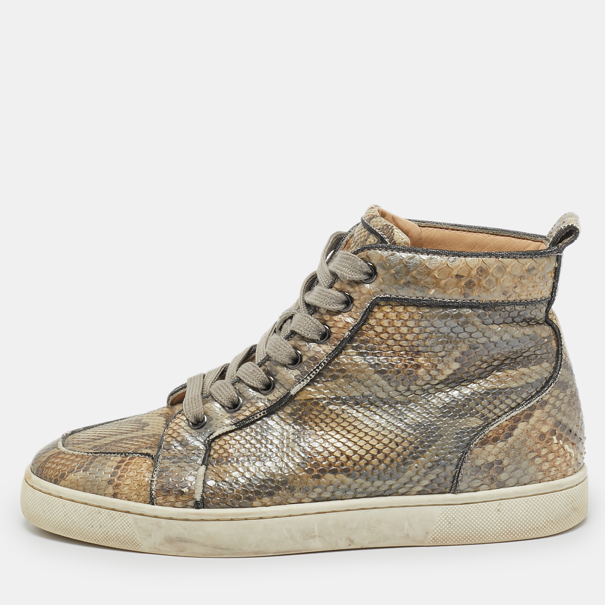 

Christian Louboutin Grey Python Rantus Orlato Sneakers Size