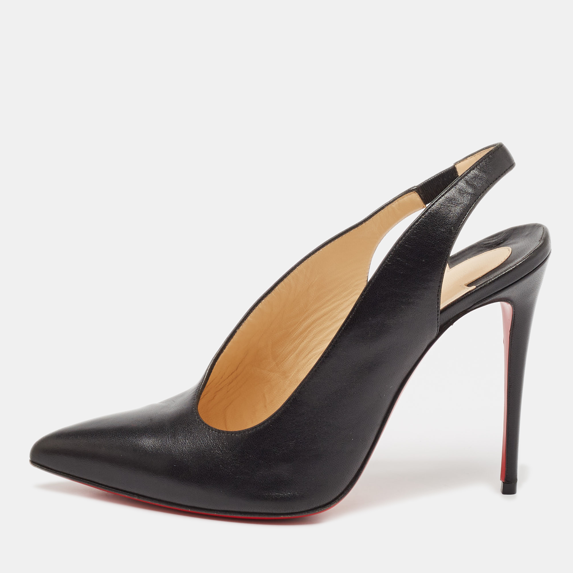 

Christian Louboutin Black Leather Rivafish Pumps Size