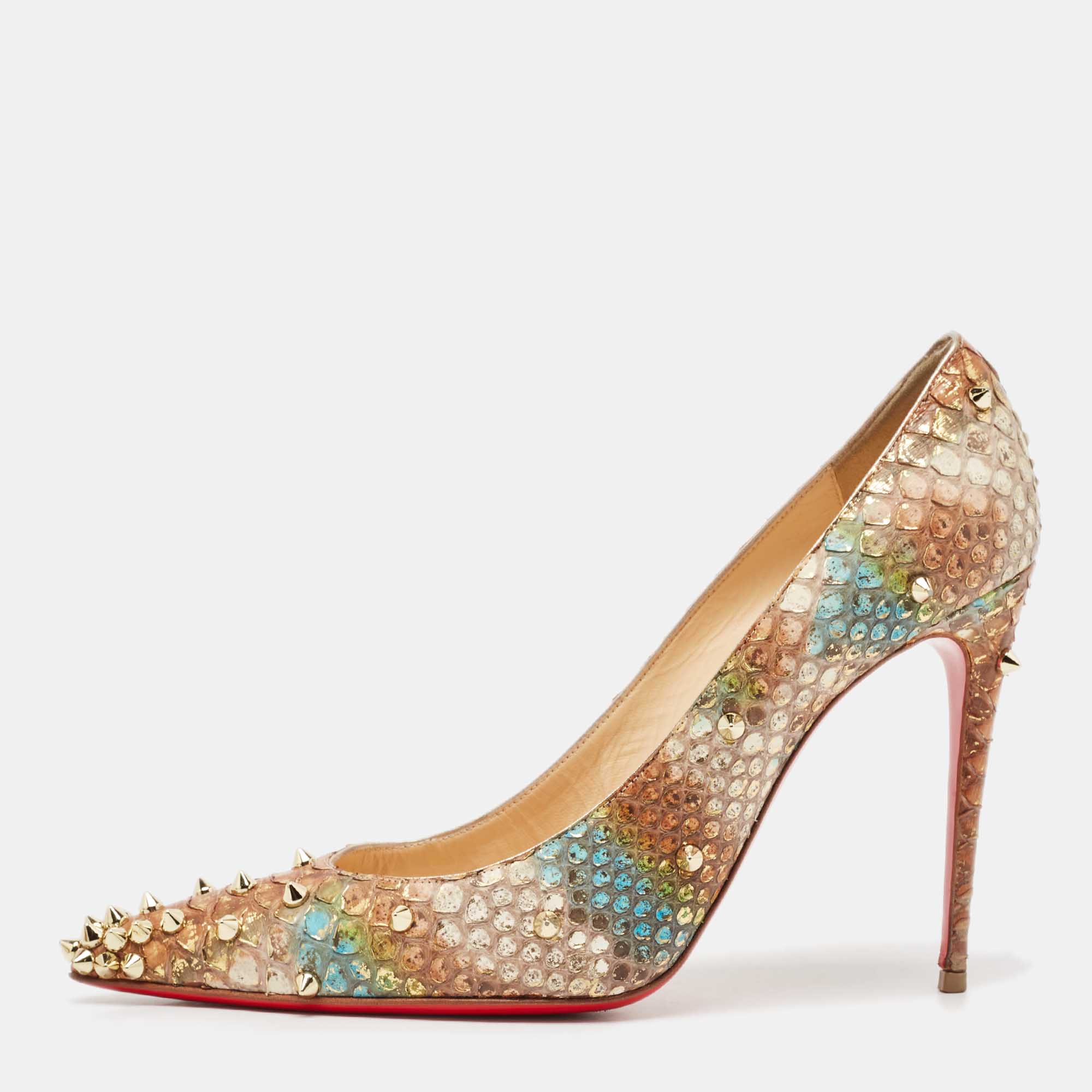 

Christian Louboutin Multicolor Python Leather Degraspike Pumps Size