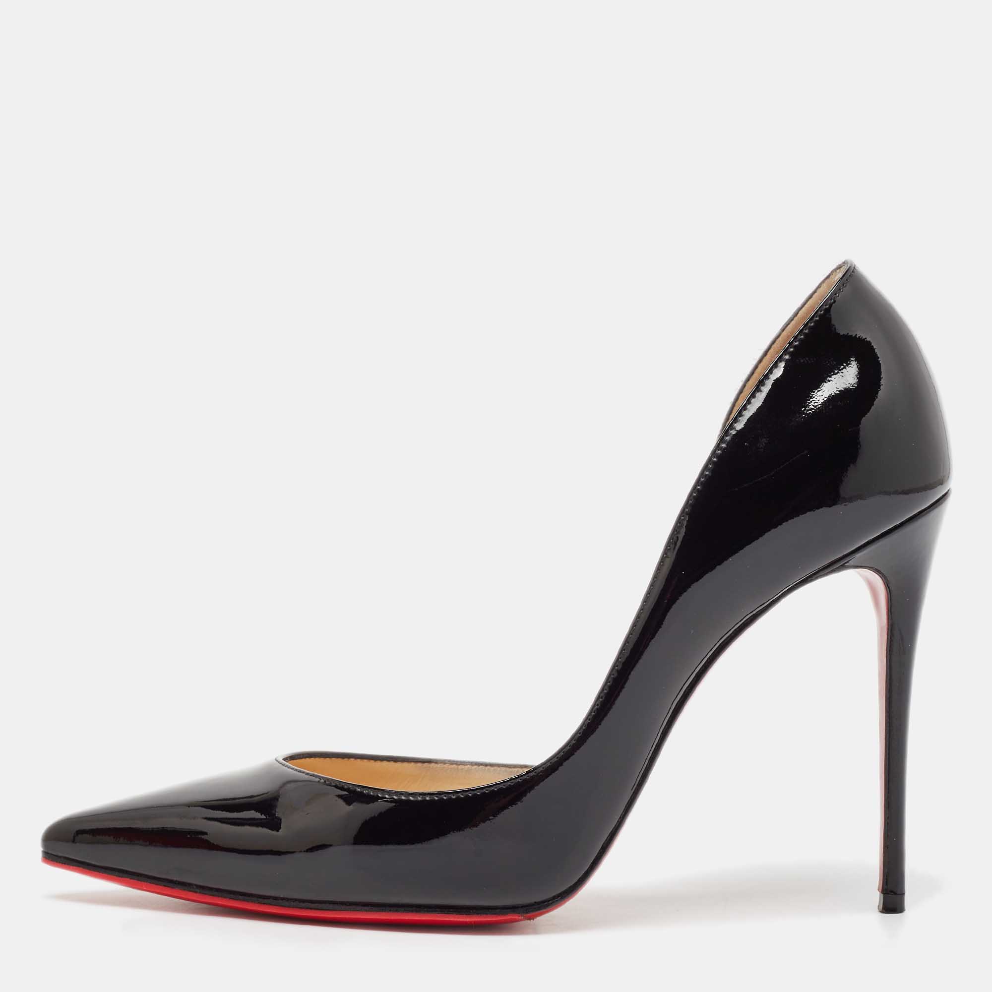 

Christian Louboutin Black Patent Leather Iriza D'orsay Pumps Size