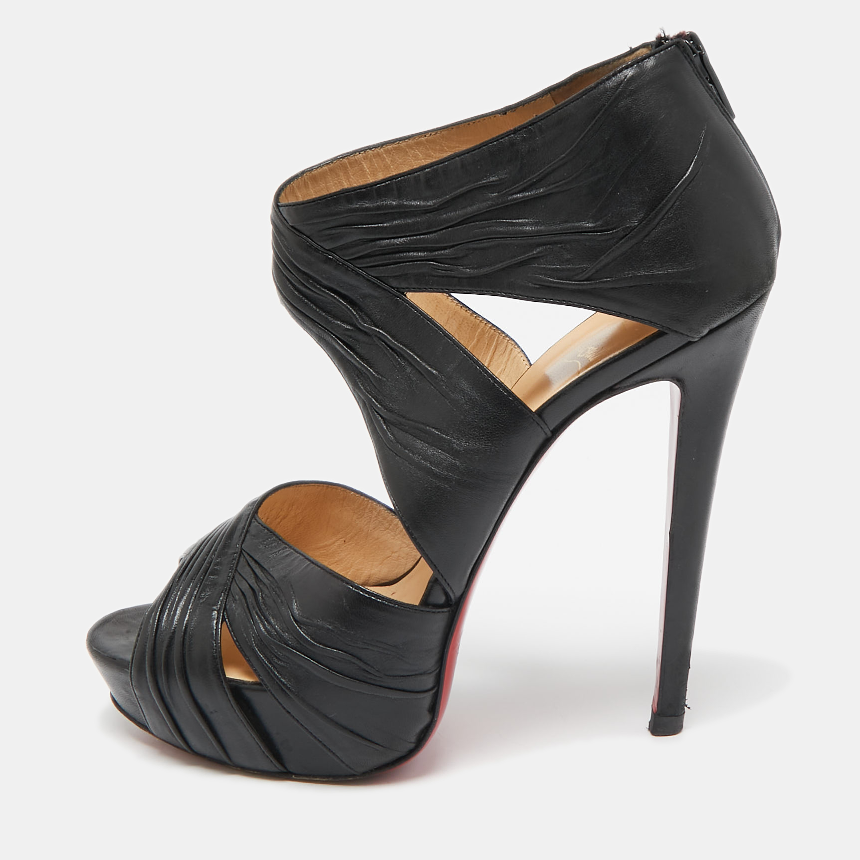 

Christian Louboutin Black Leather Platform Sandals Size