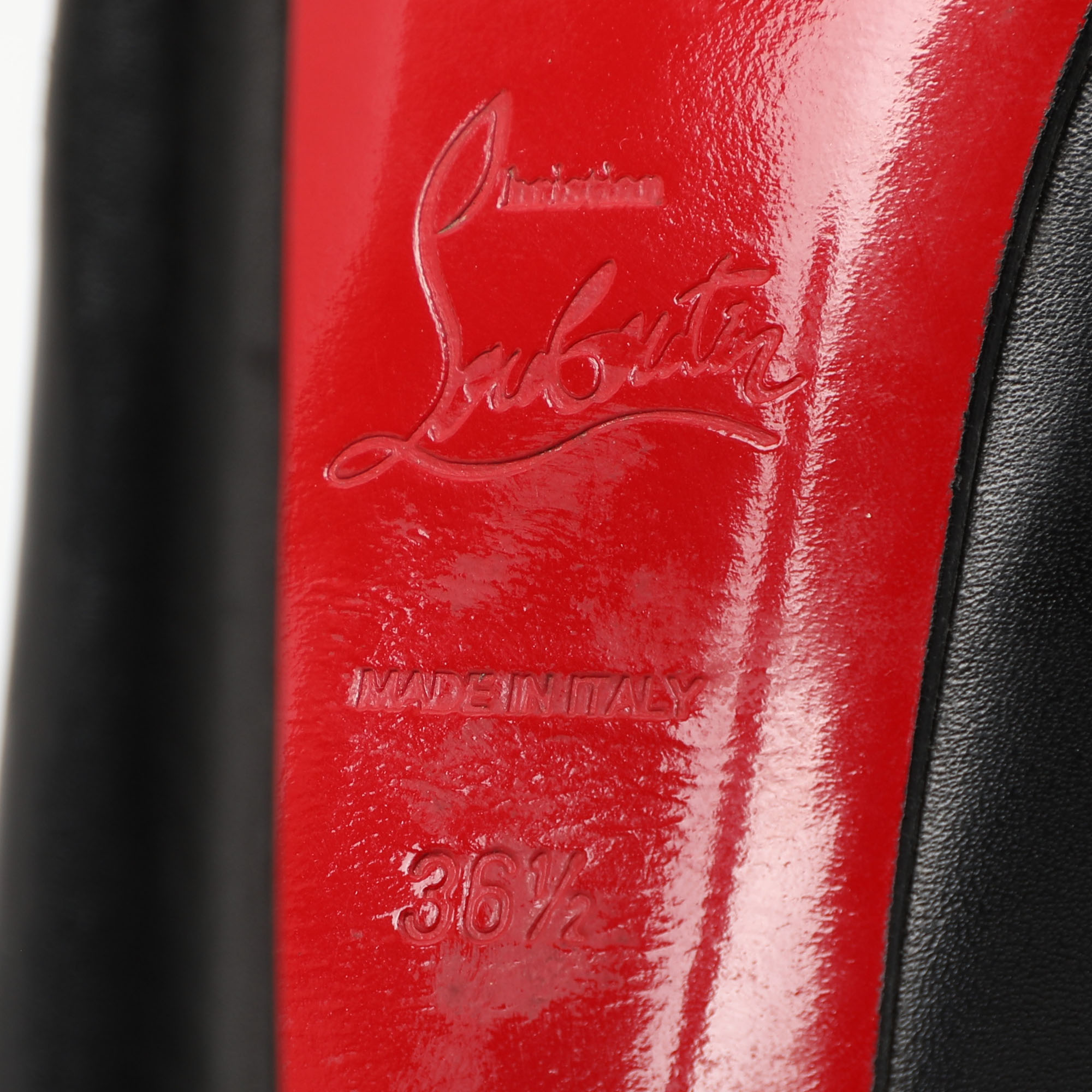 Christian Louboutin Black Leather No Prive Peep Toe Pumps Size 36.5 