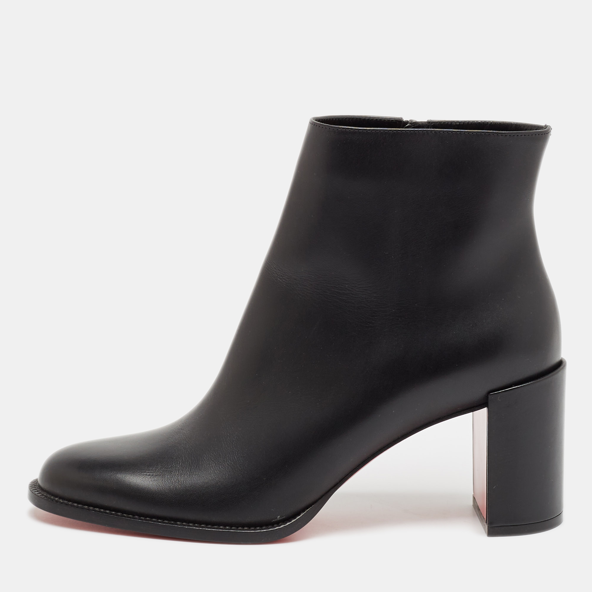 

Christian Louboutin Black Leather Adoxa 85 Ankle Boots Size