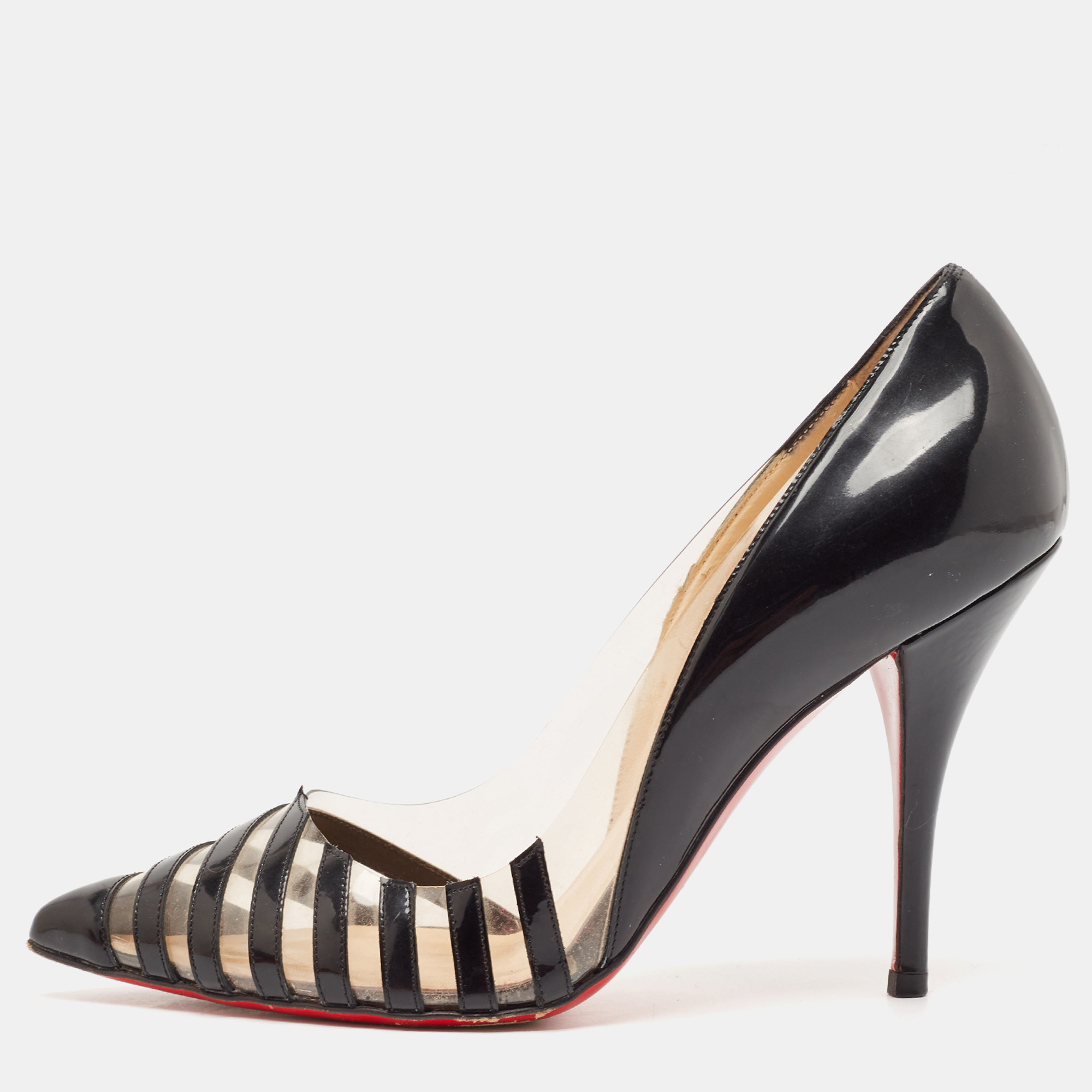 

Christian Louboutin Black Patent Leather and PVC Pivichic Pumps Size