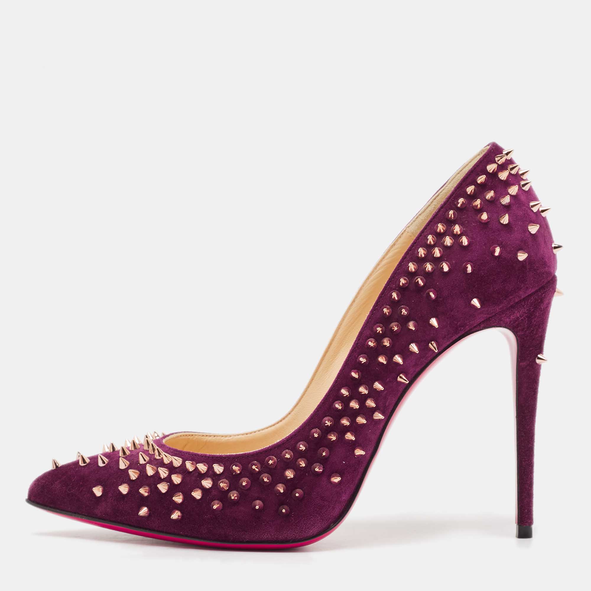 

Christian Louboutin Purple Suede Escarpic Pumps Size