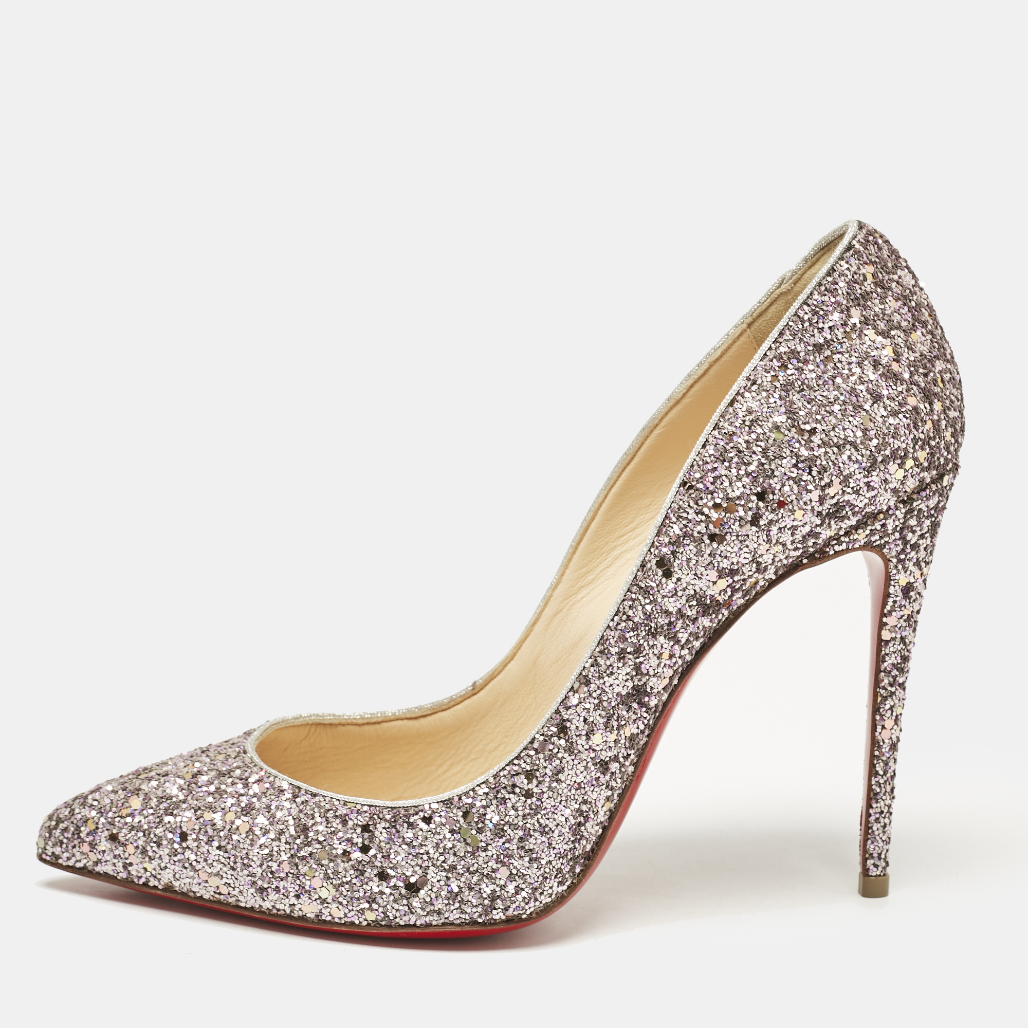 

Christian Louboutin Purple Glitter Pigalle Follies Pumps Size