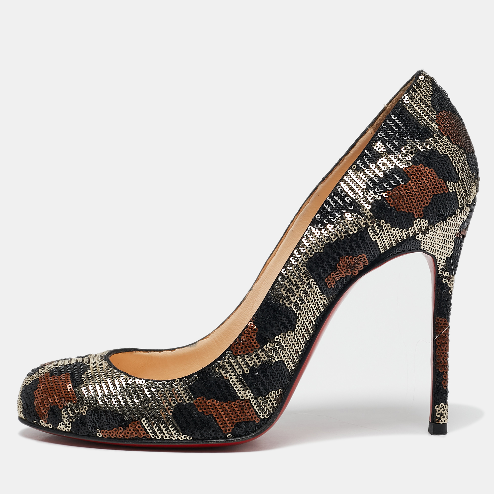 

Christian Louboutin Tri-Color Leopard Print Sequins Fifi Pumps Size, Multicolor