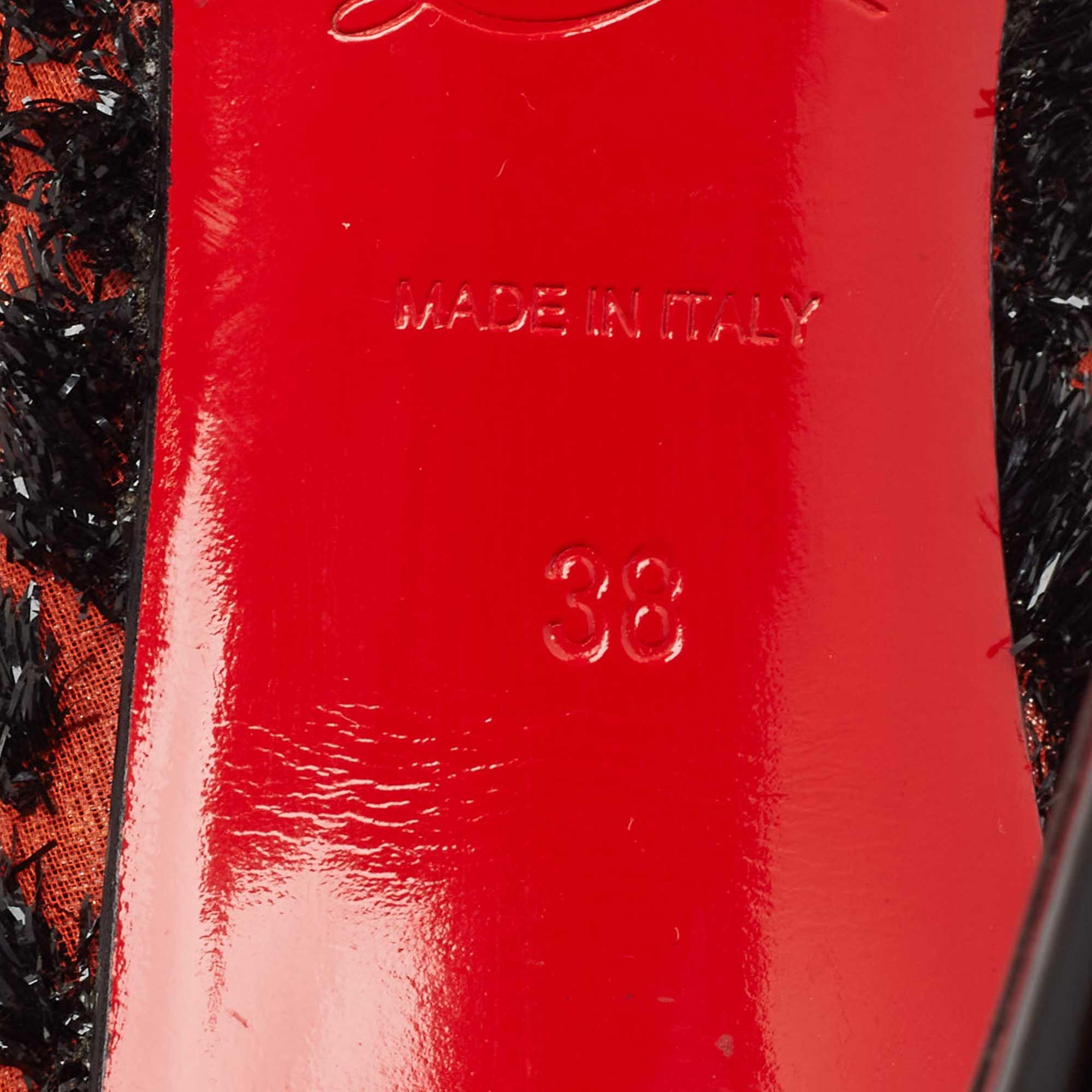 Christian Louboutin Black Mesh and Patent Leather Pumps Size 38 