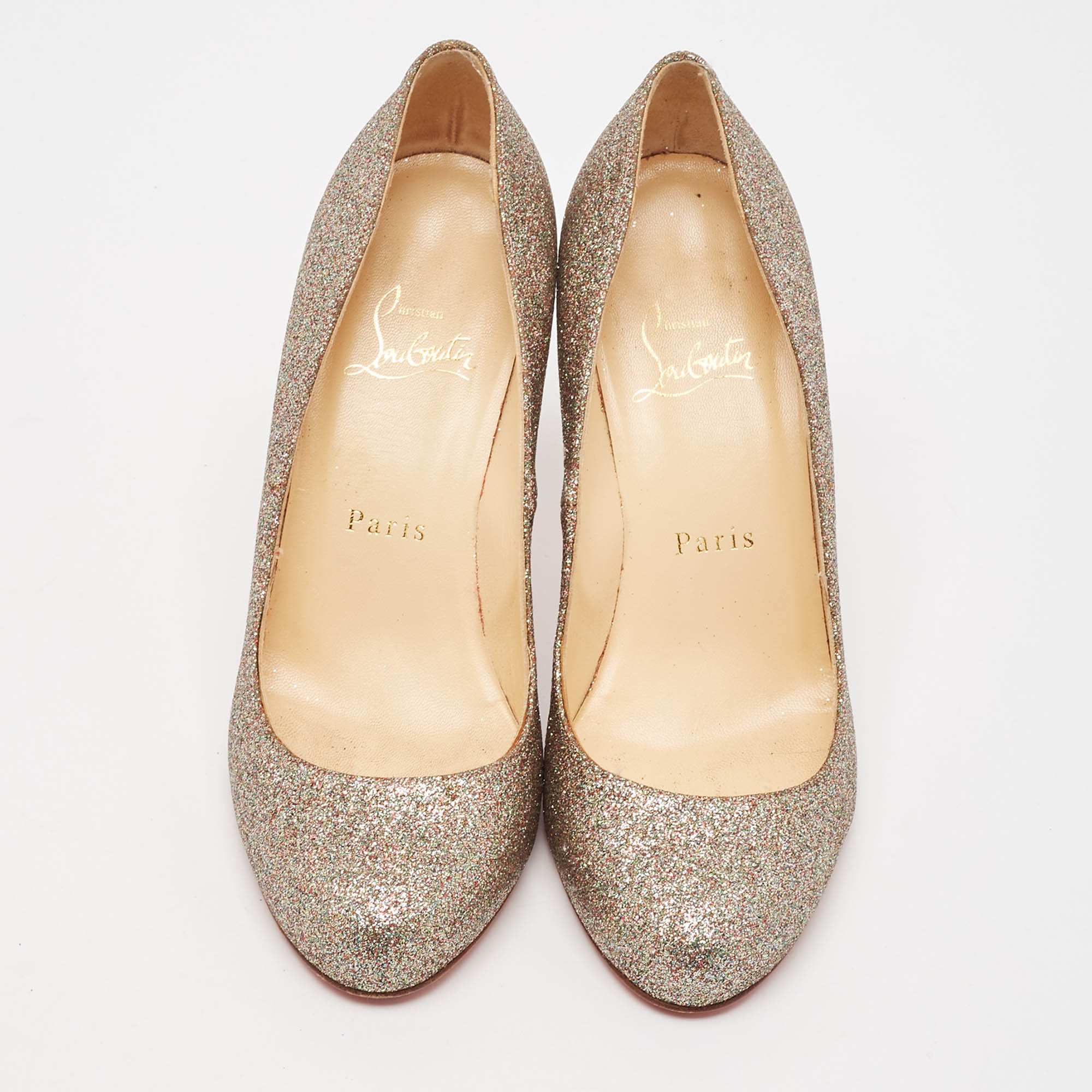 Christian Louboutin Multicolor Glitter Fifi Pumps Size 37 