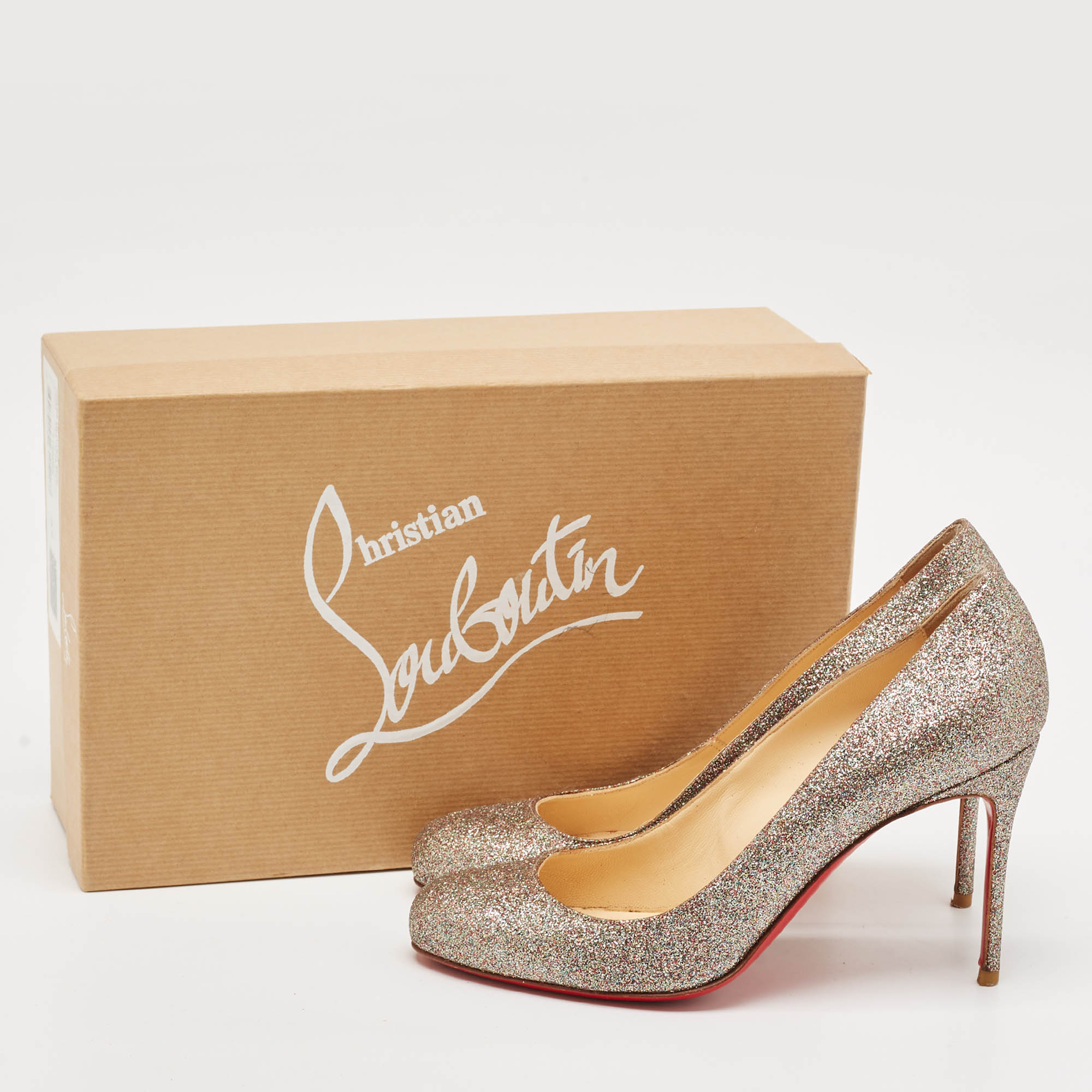Christian Louboutin Multicolor Glitter Fifi Pumps Size 37 