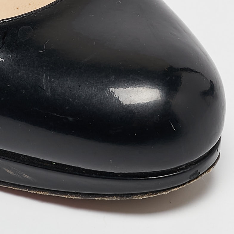Christian Louboutin Black Patent Leather New Simple Pumps Size 37 