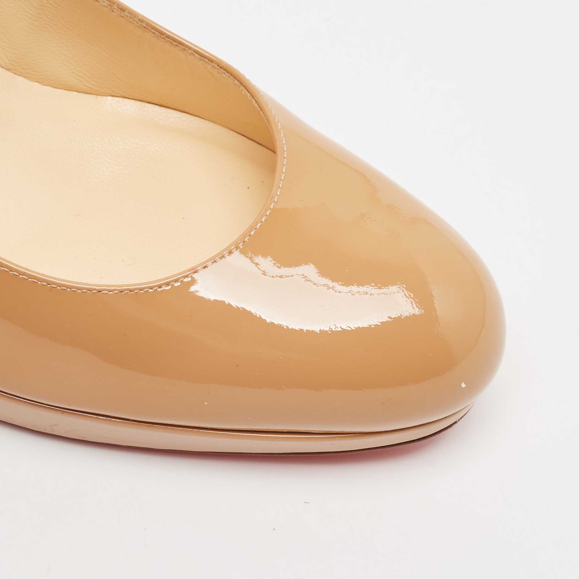 Christian Louboutin Beige Patent Leather New Simple Pumps Size 37.5 