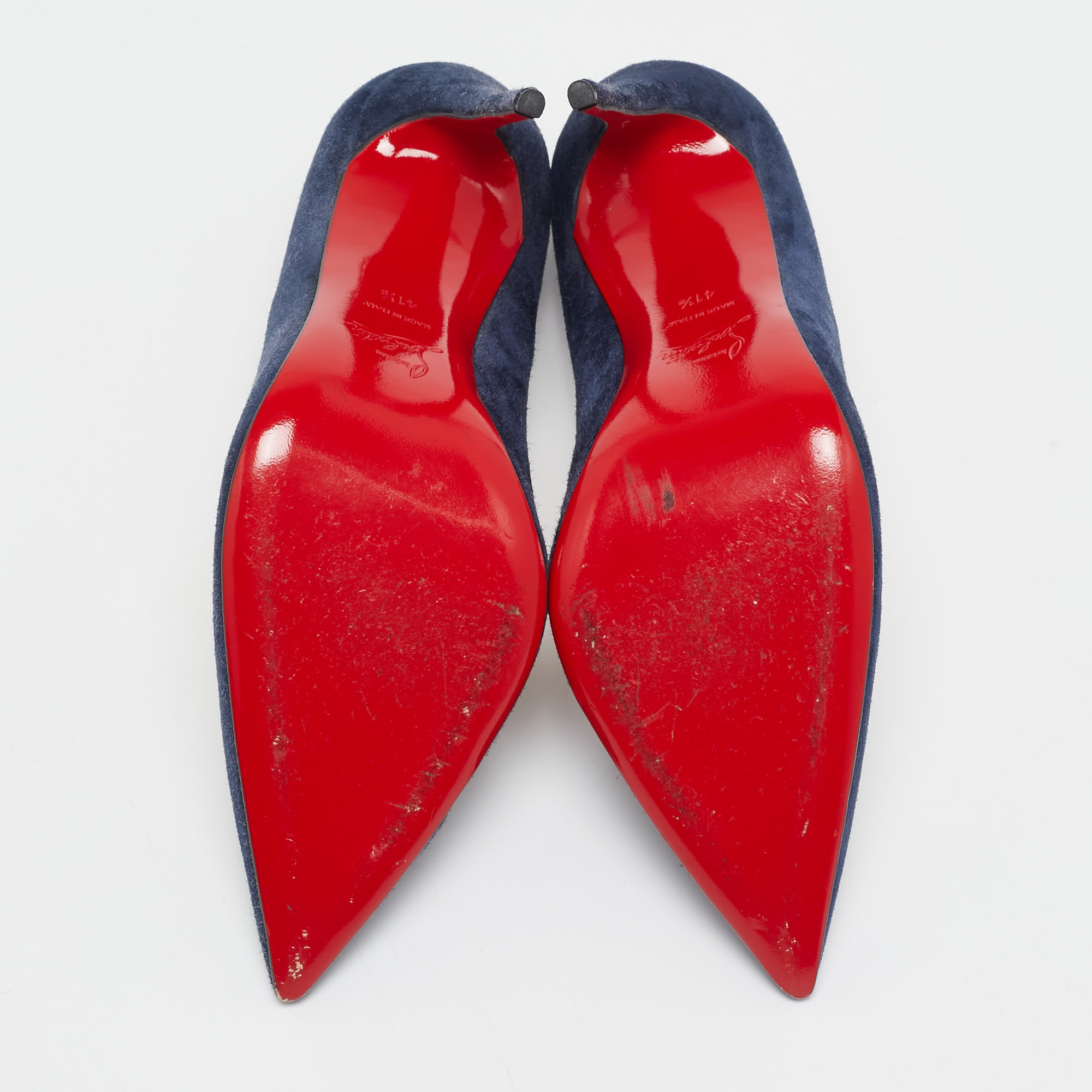Christian Louboutin Navy Blue Suede So Kate Pumps Size 41.5 