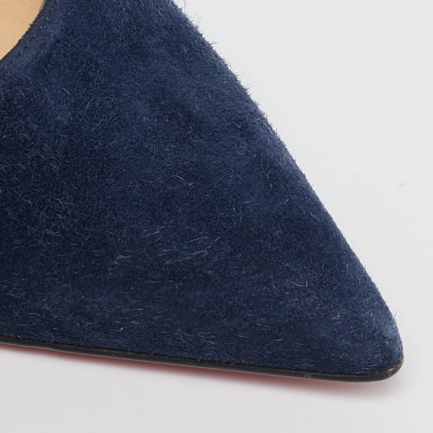 Christian Louboutin Navy Blue Suede So Kate Pumps Size 41.5 