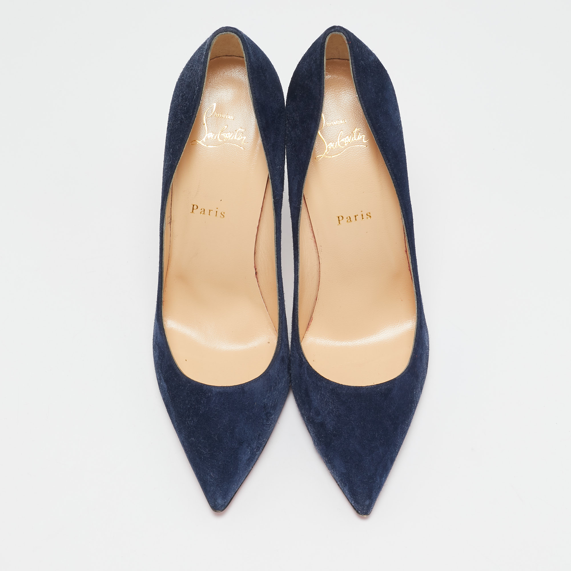 Christian Louboutin Navy Blue Suede So Kate Pumps Size 41.5 
