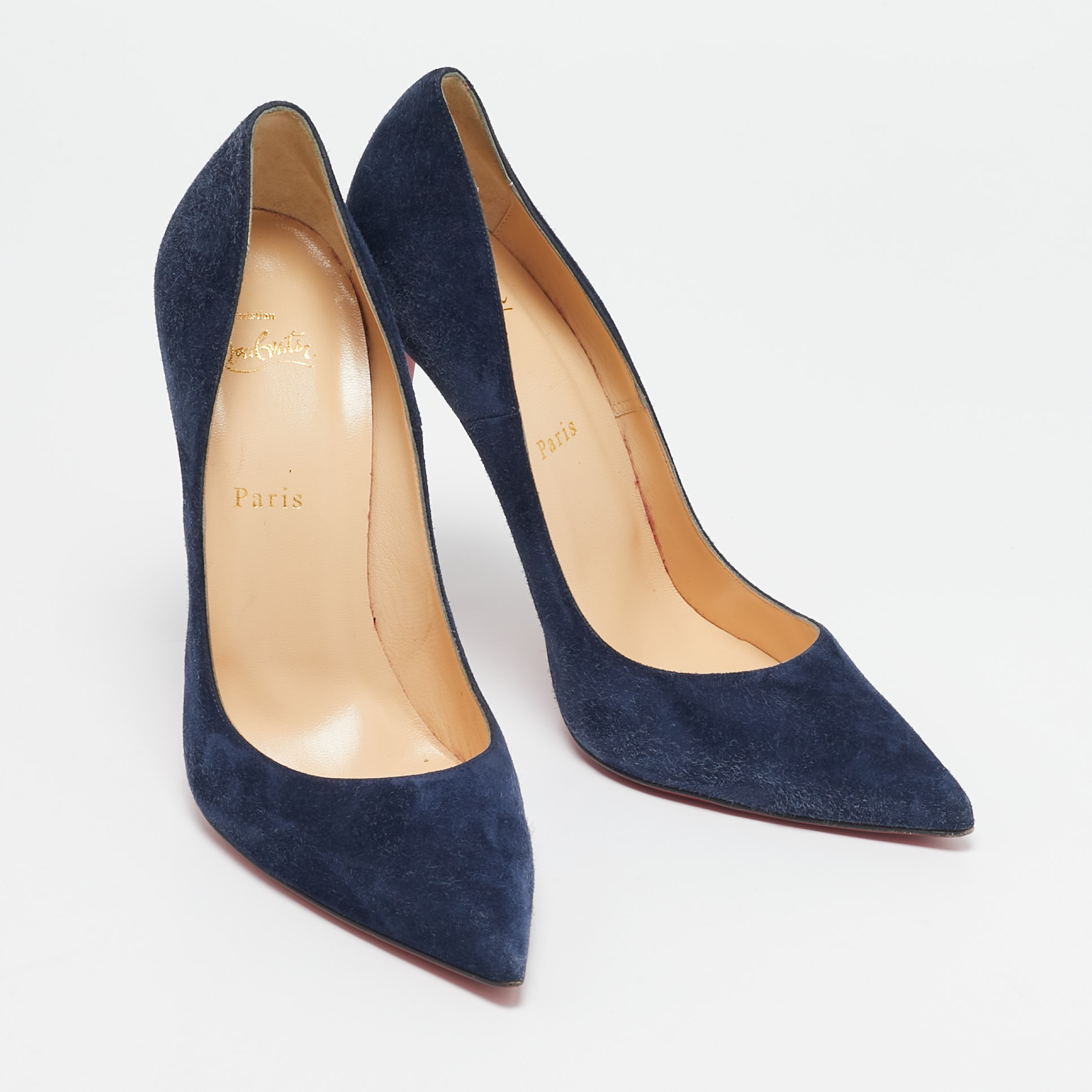 Christian Louboutin Navy Blue Suede So Kate Pumps Size 41.5 