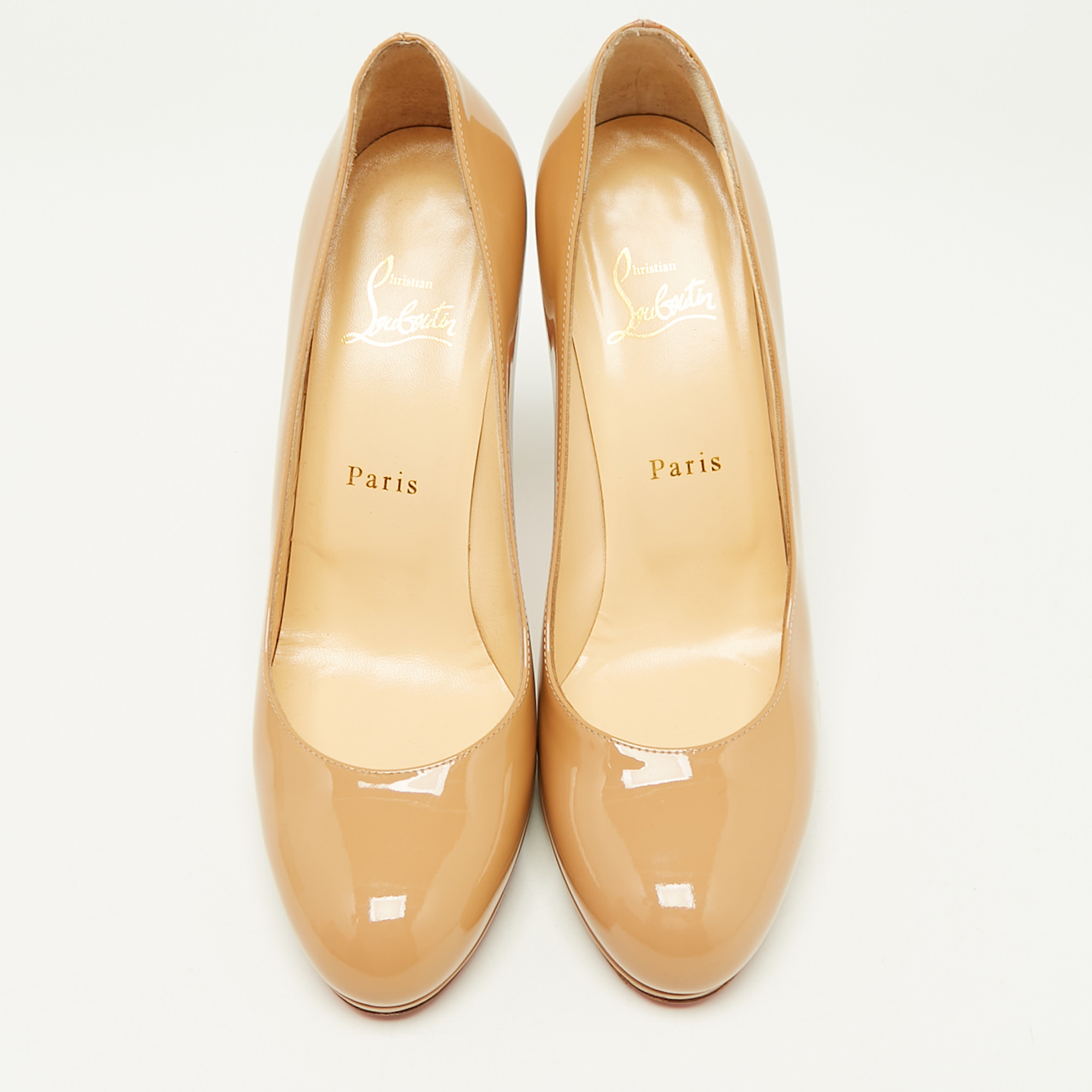 Christian Louboutin Beige Patent Leather New Simple Pumps Size 39 