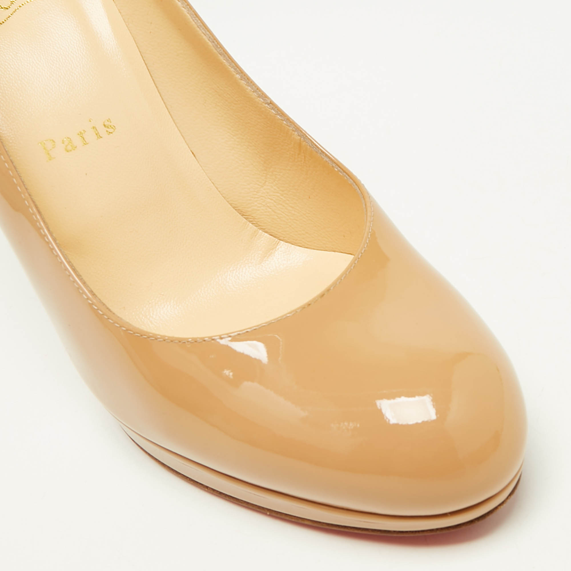 Christian Louboutin Beige Patent Leather New Simple Pumps Size 39 