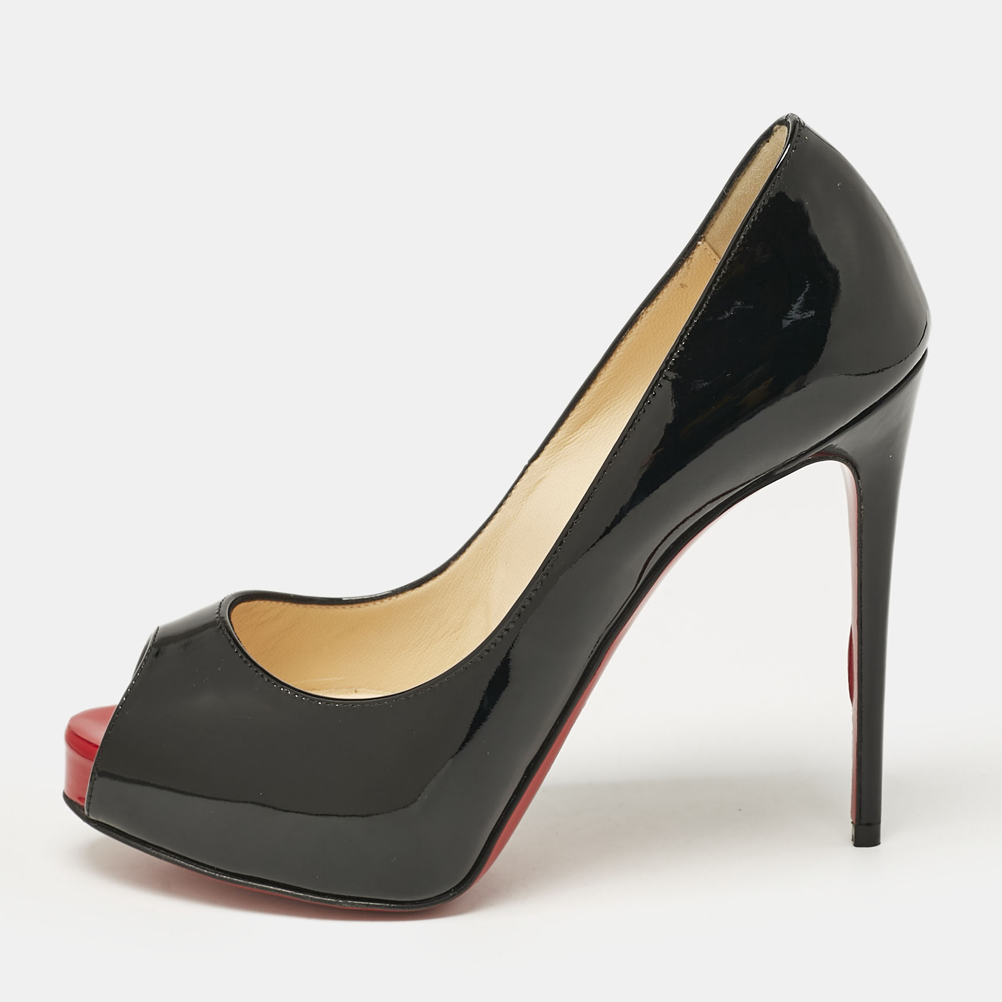 

Christian Louboutin Black Patent Very Prive Pumps Size