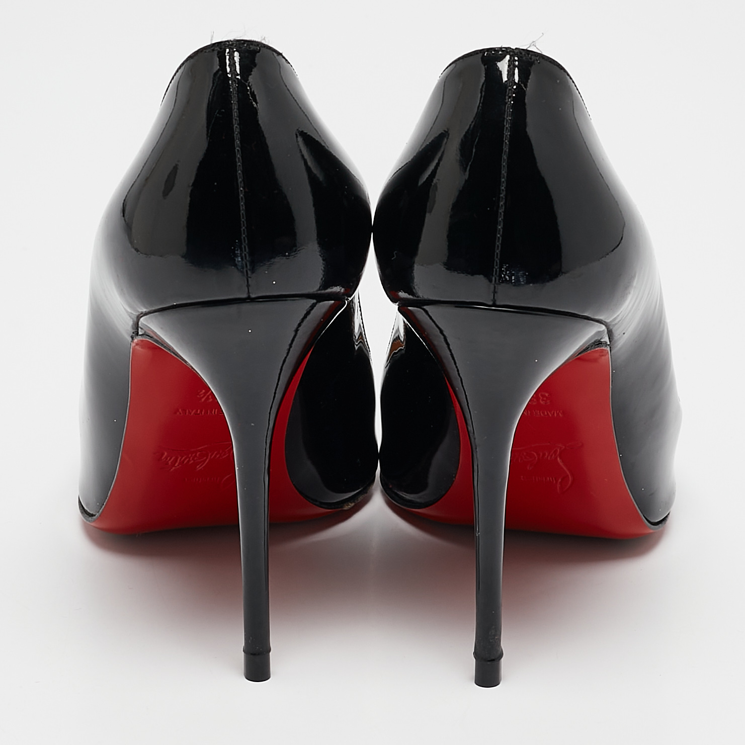 Christian Louboutin Black Patent Leather New Simple Pumps Size 36.5 