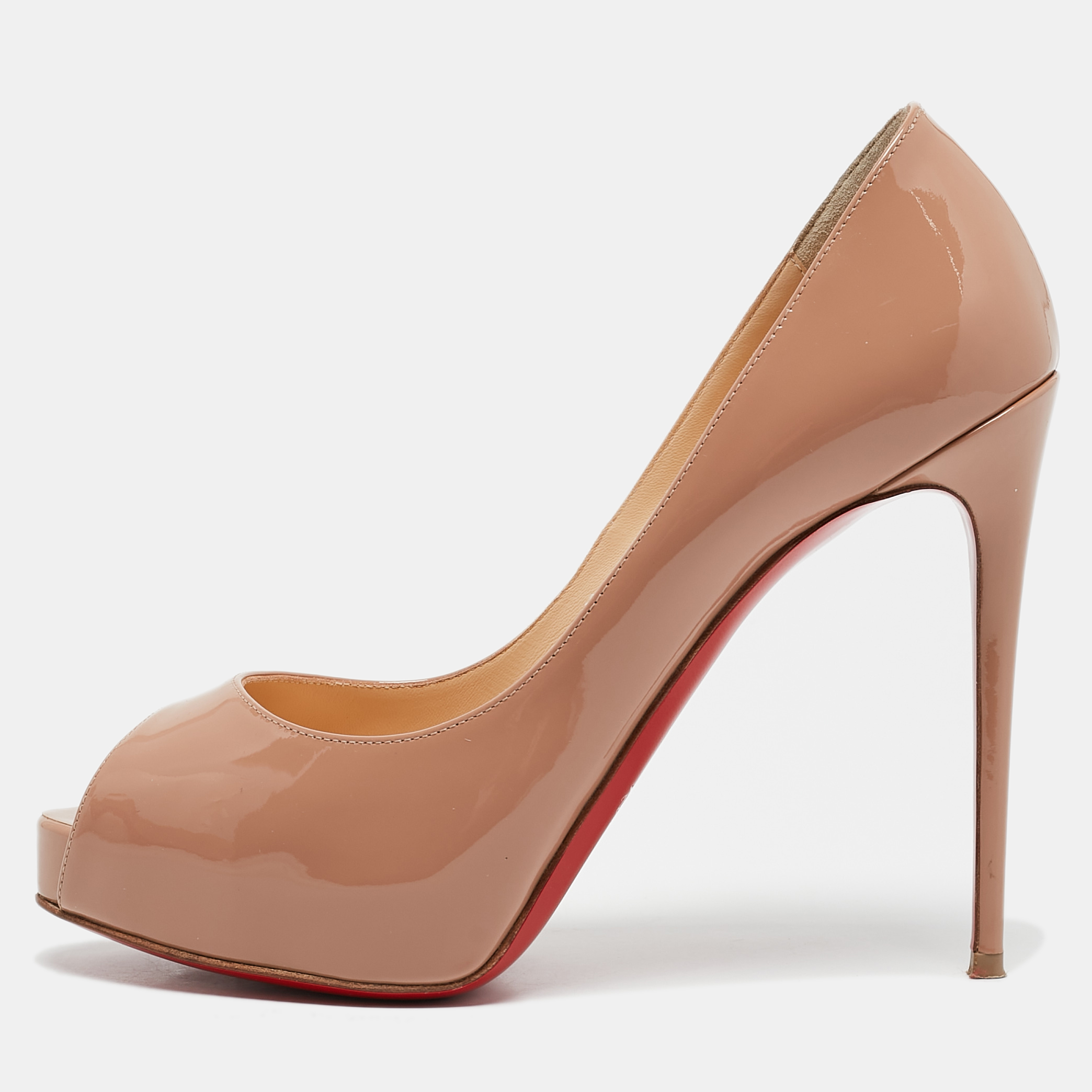 

Christian Louboutin Beige Patent Leather New Very Prive Pumps Size