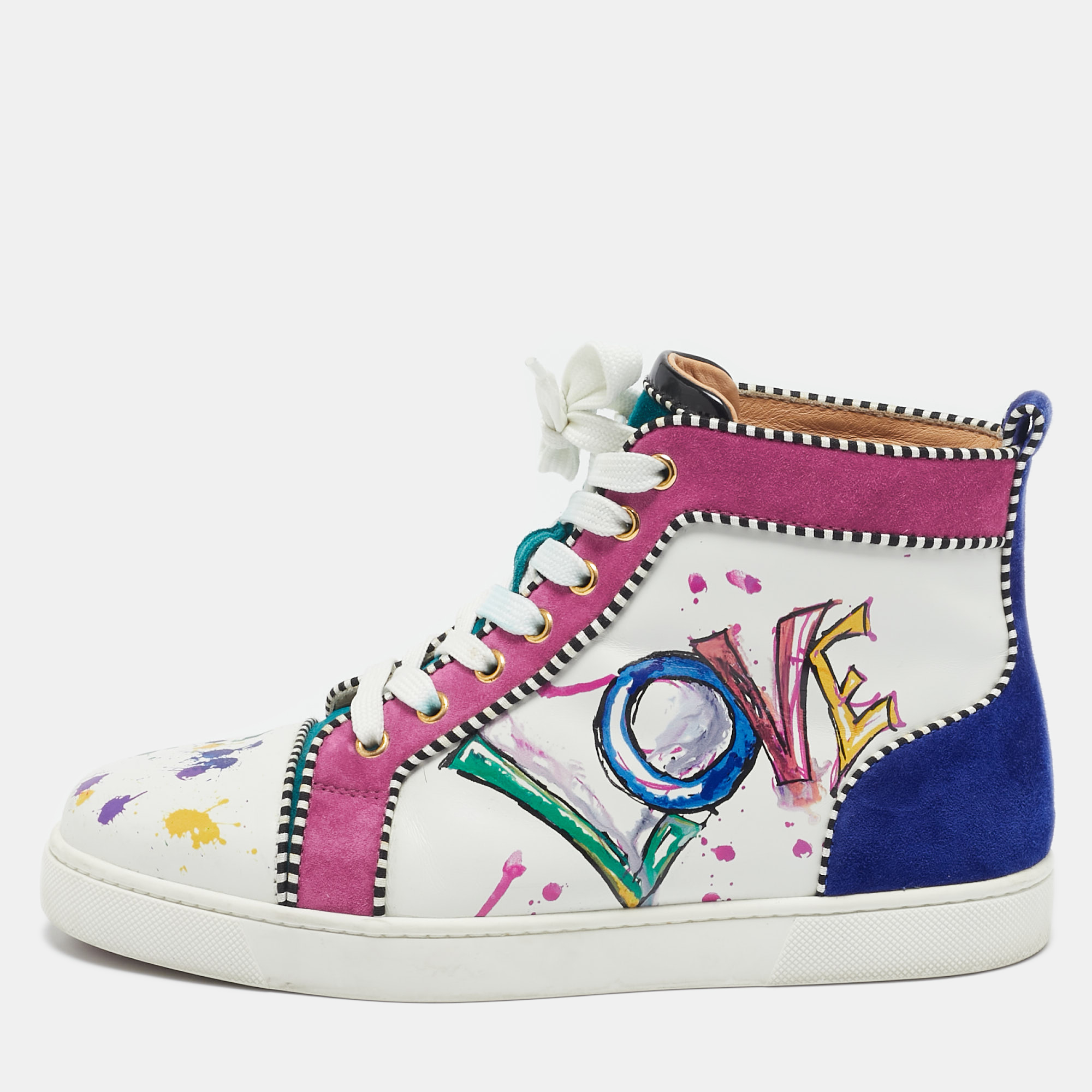 

Christian Louboutin Multicolor Leather and Suede Love Rantus Orlato Sneakers Size