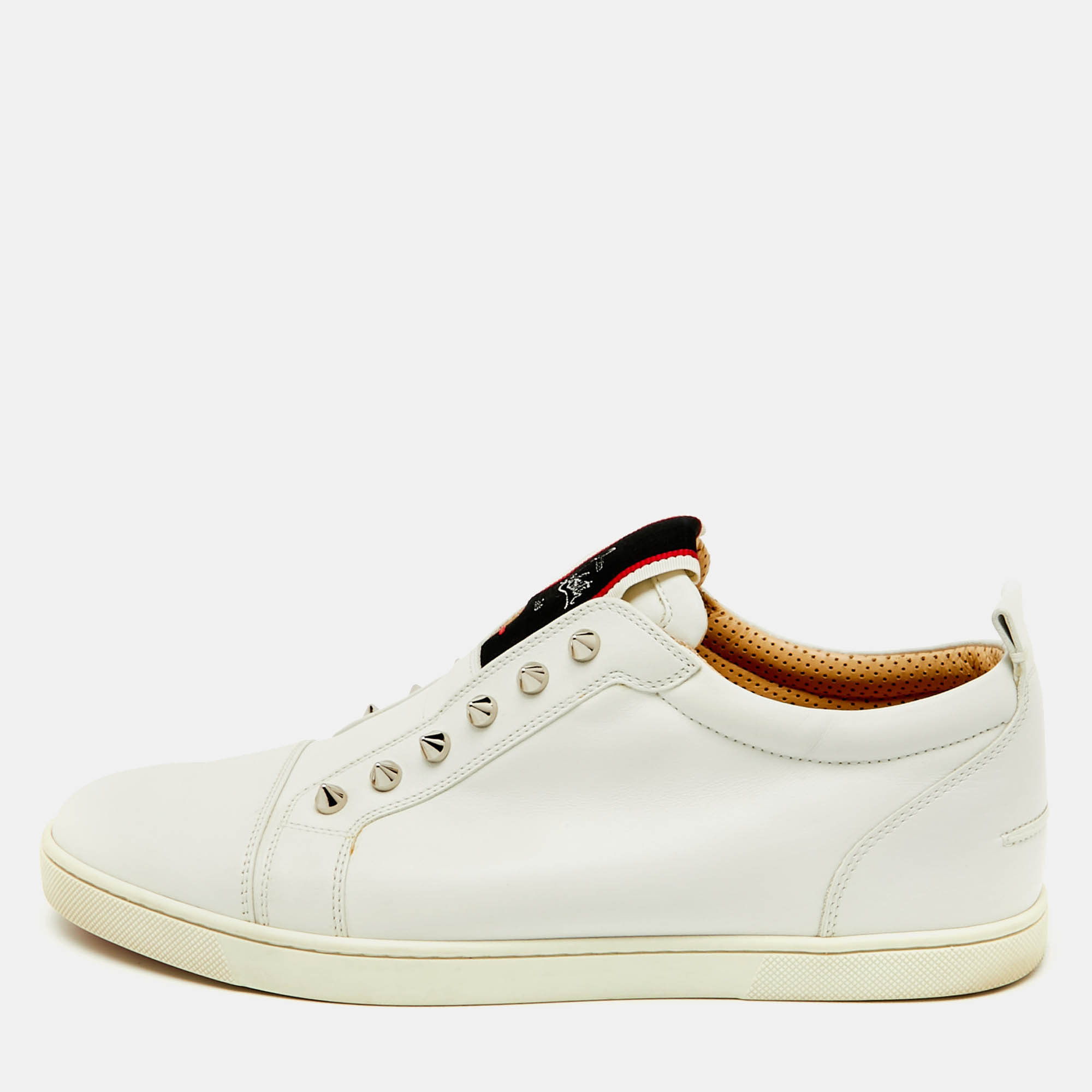 

Christian Louboutin White Leather F.A.V Fique A Vontade Sneakers Size