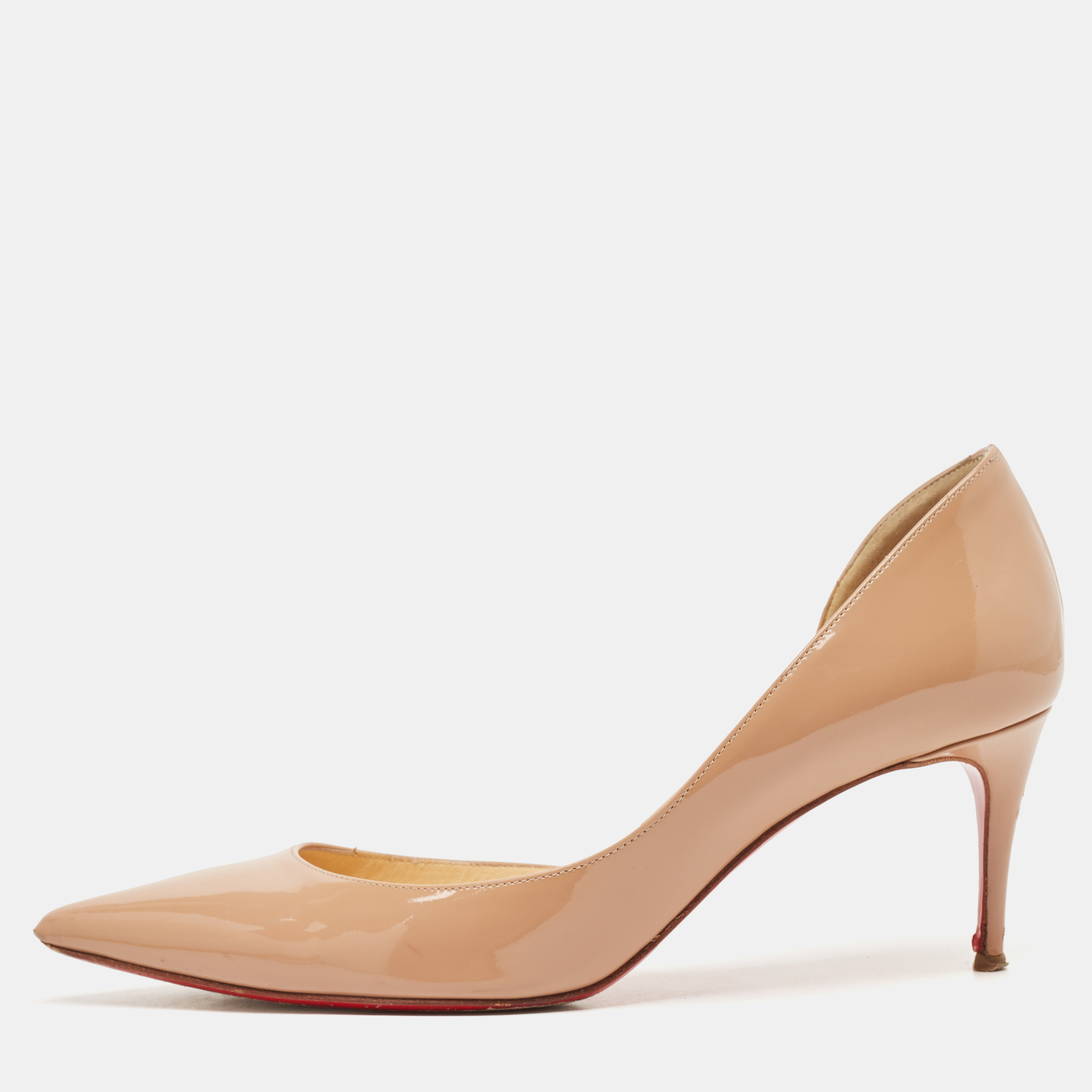 

Christian Louboutin Beige Patent Leather Iriza Pumps Size