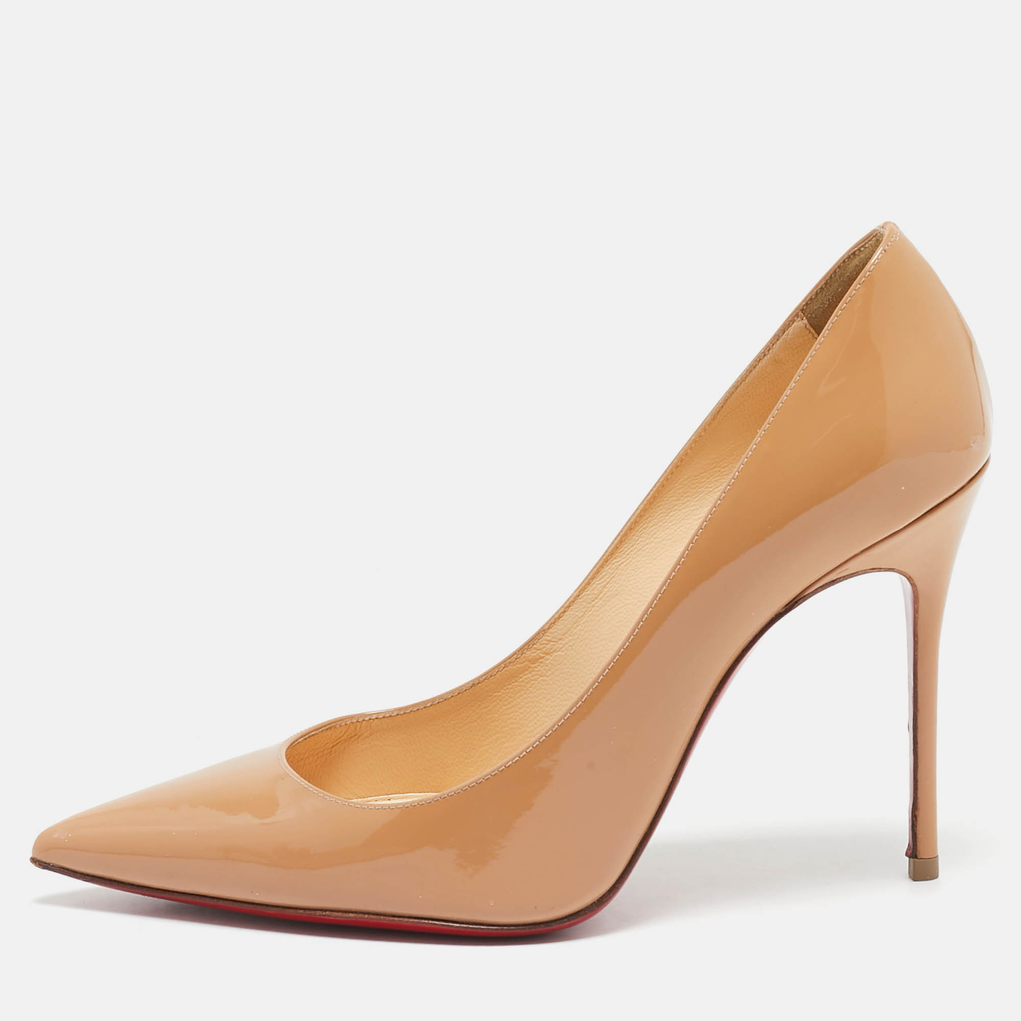 

Christian Louboutin Beige Patent Leather Kate Pumps Size