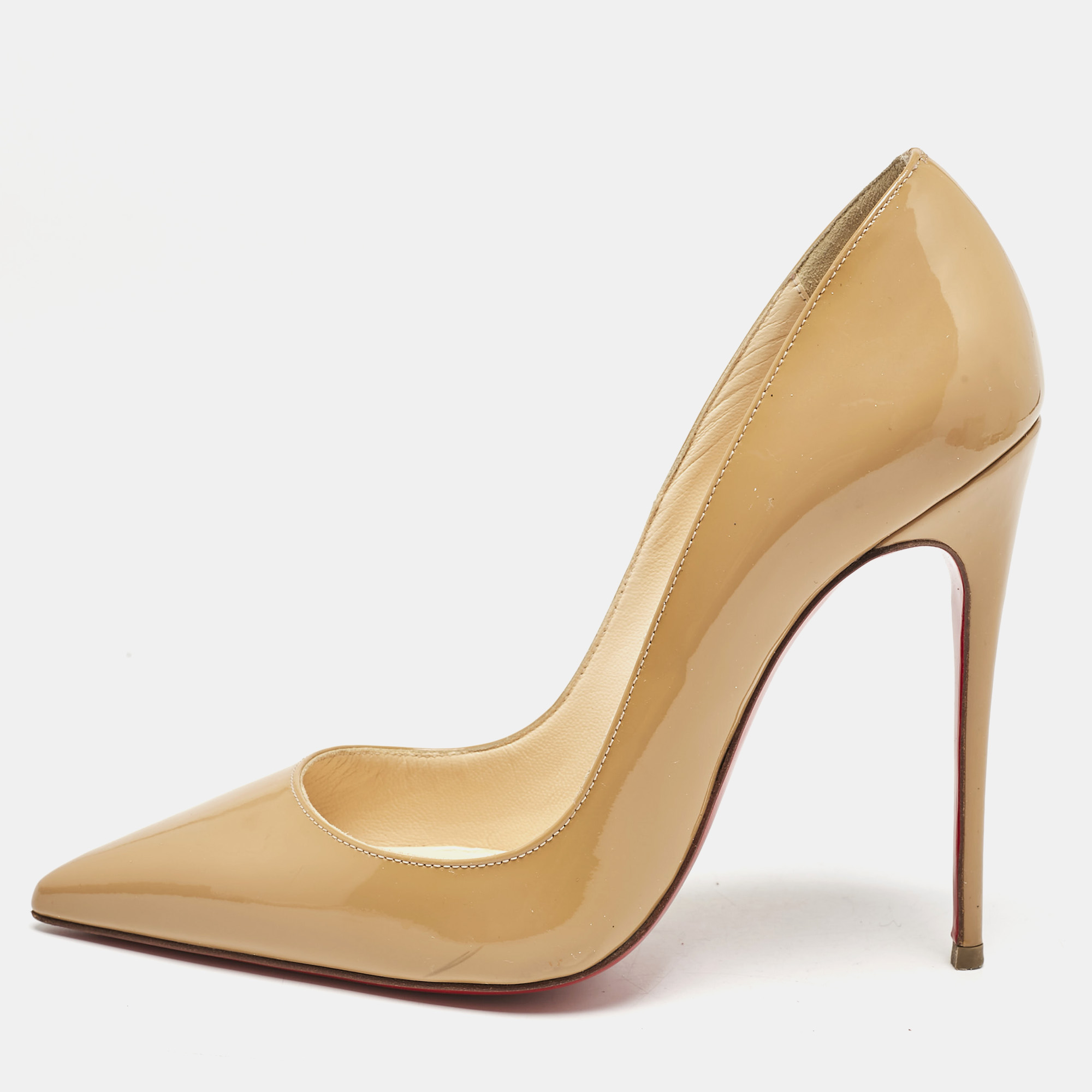 

Christian Louboutin Beige Patent Leather So Kate Pumps Size