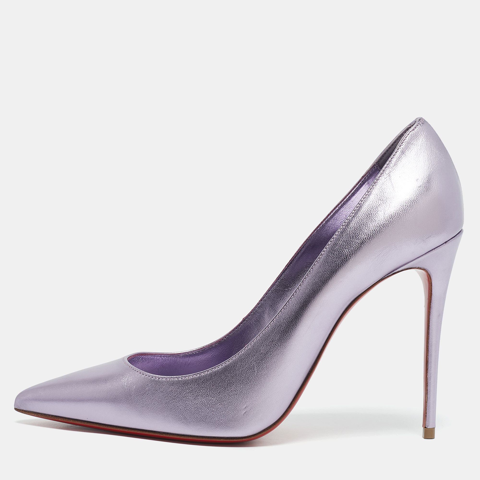 

Christian Louboutin Metallic Purple Leather Kate Pumps Size