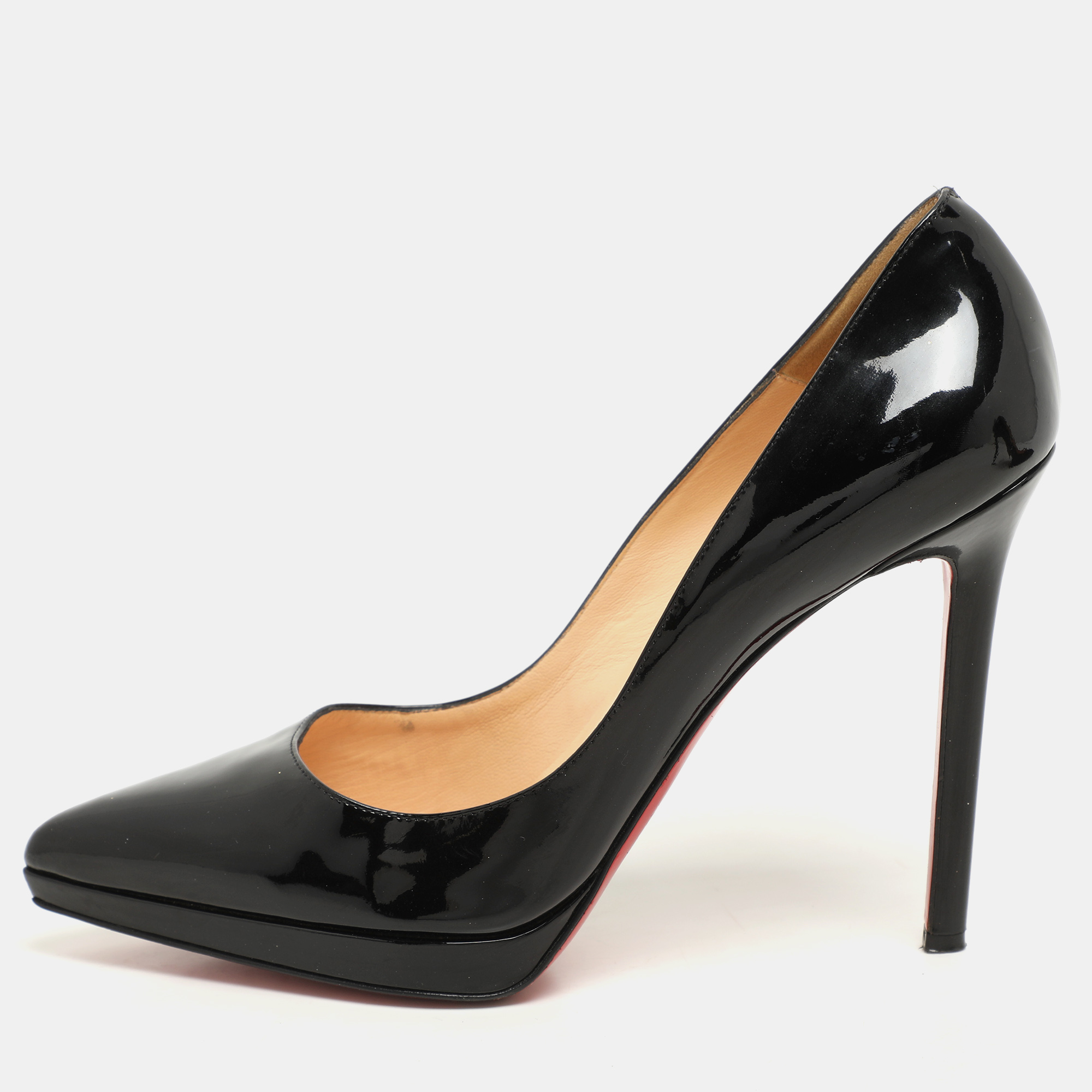 

Christian Louboutin Black Patent Leather Pigalle Plato Pumps Size