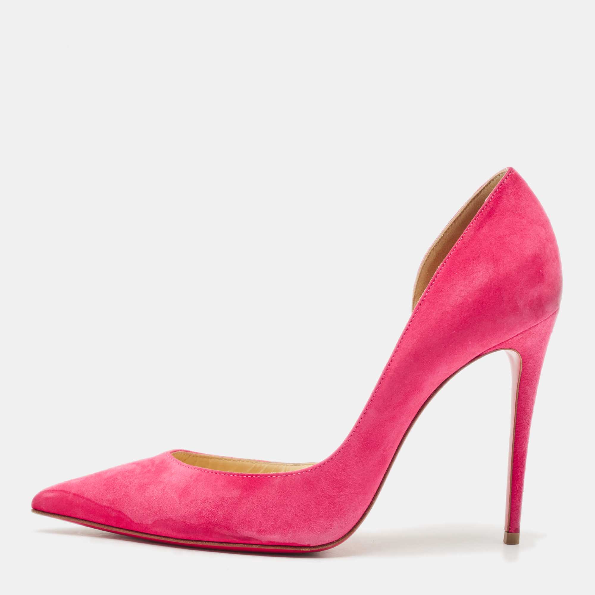 

Christian Louboutin Pink Suede Iriza D'orsay Pumps Size