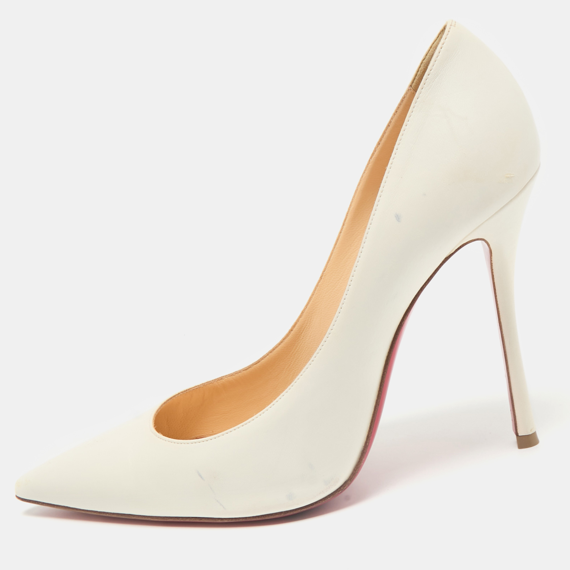 

Christian Louboutin Off White Leather So Kate Pumps Size