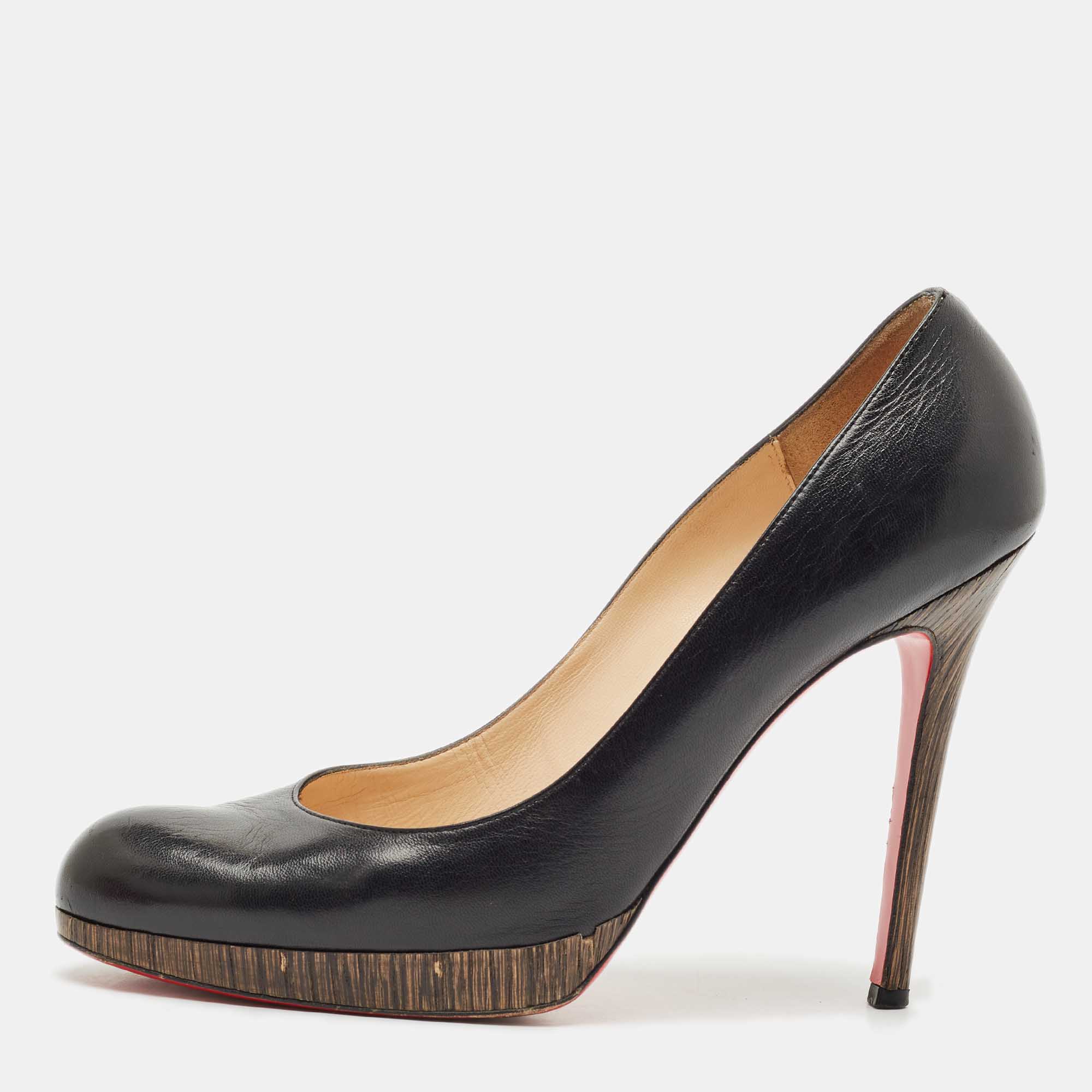

Christian Louboutin Black Leather Neofilo Platform Pumps Size