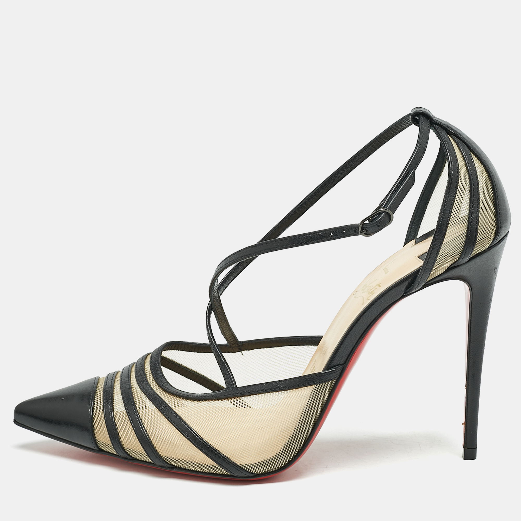 

Christian Louboutin Black Leather Theodorella Pumps Size