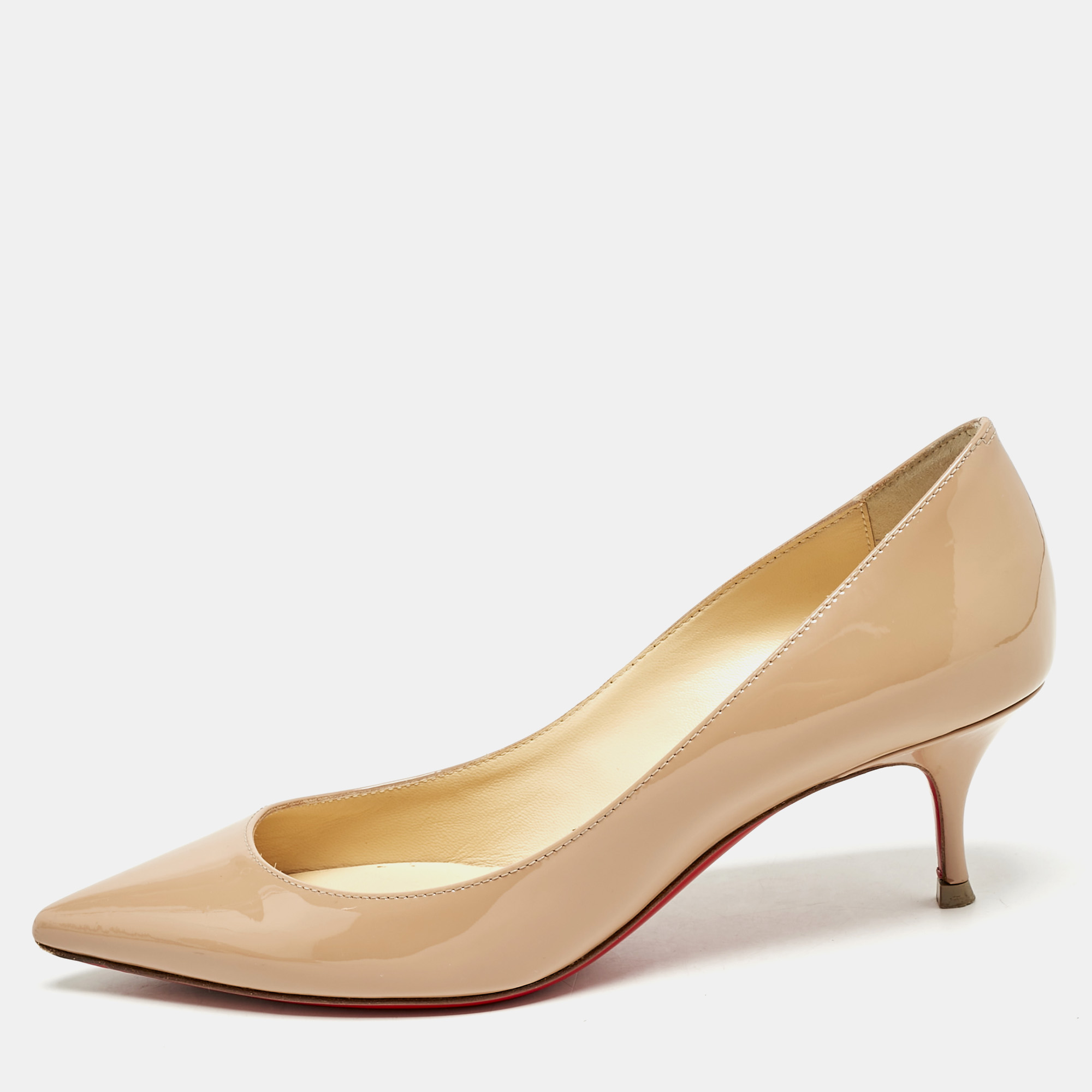 

Christian Louboutin Beige Patent Leather Clare Pumps Size