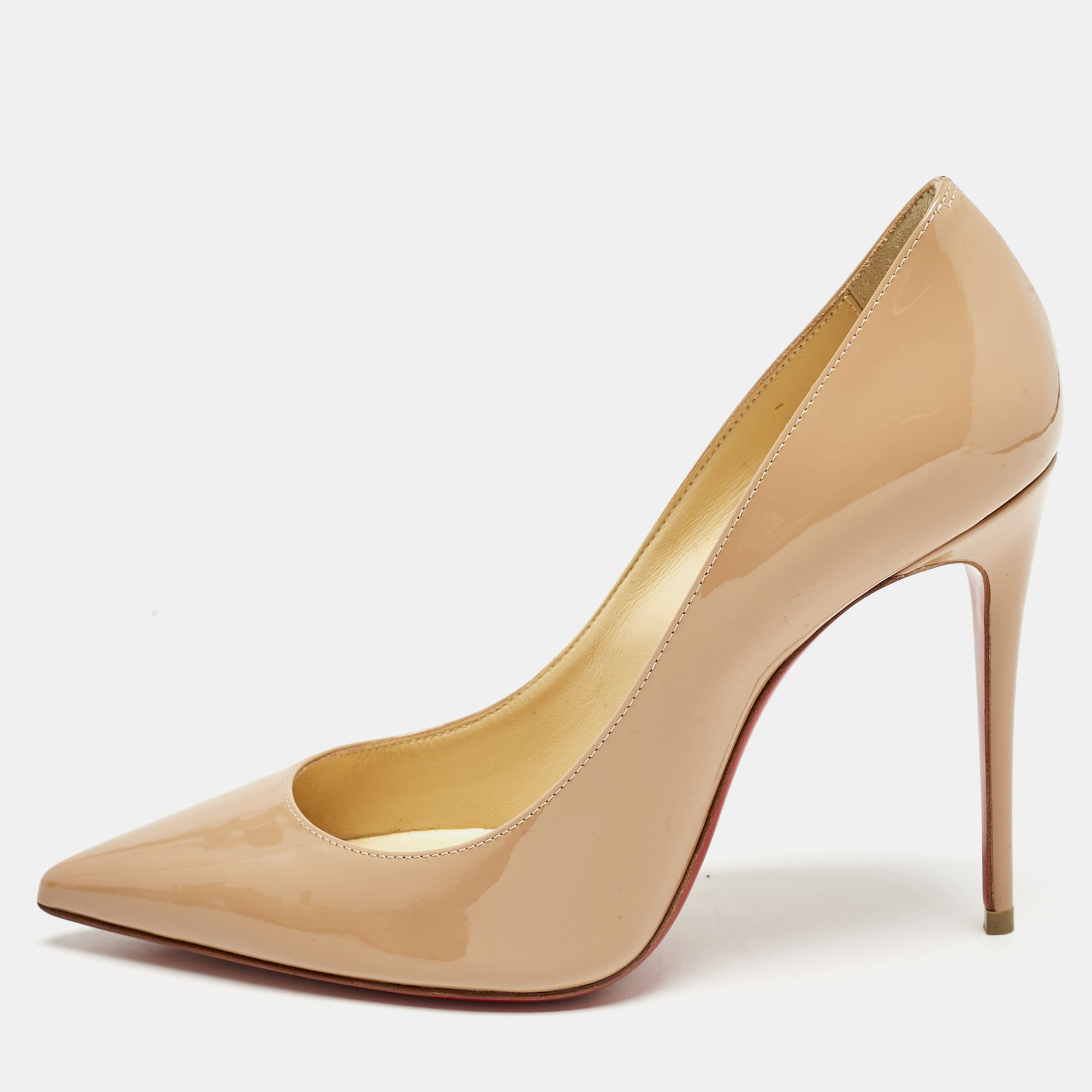 

Christian Louboutin Beige Patent Leather Kate Pumps Size