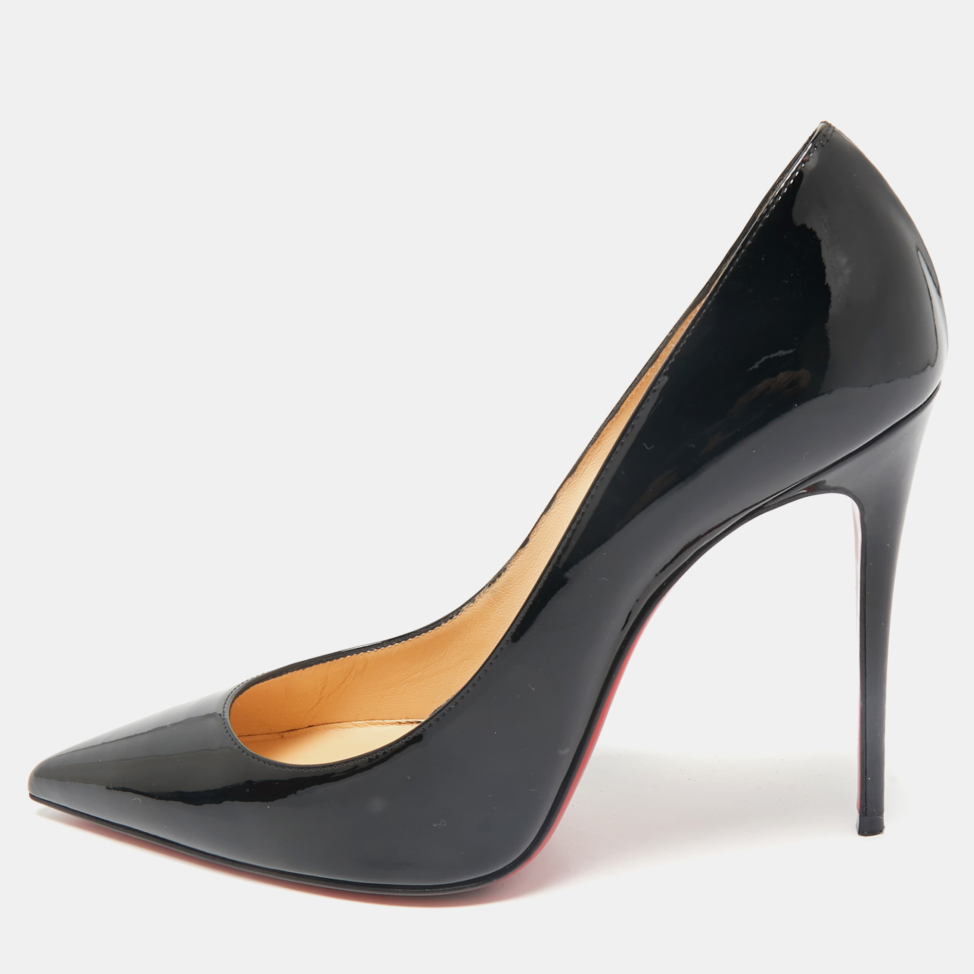 Pre-owned Christian Louboutin Black Patent Leather Pigalle Pumps Size 38.5