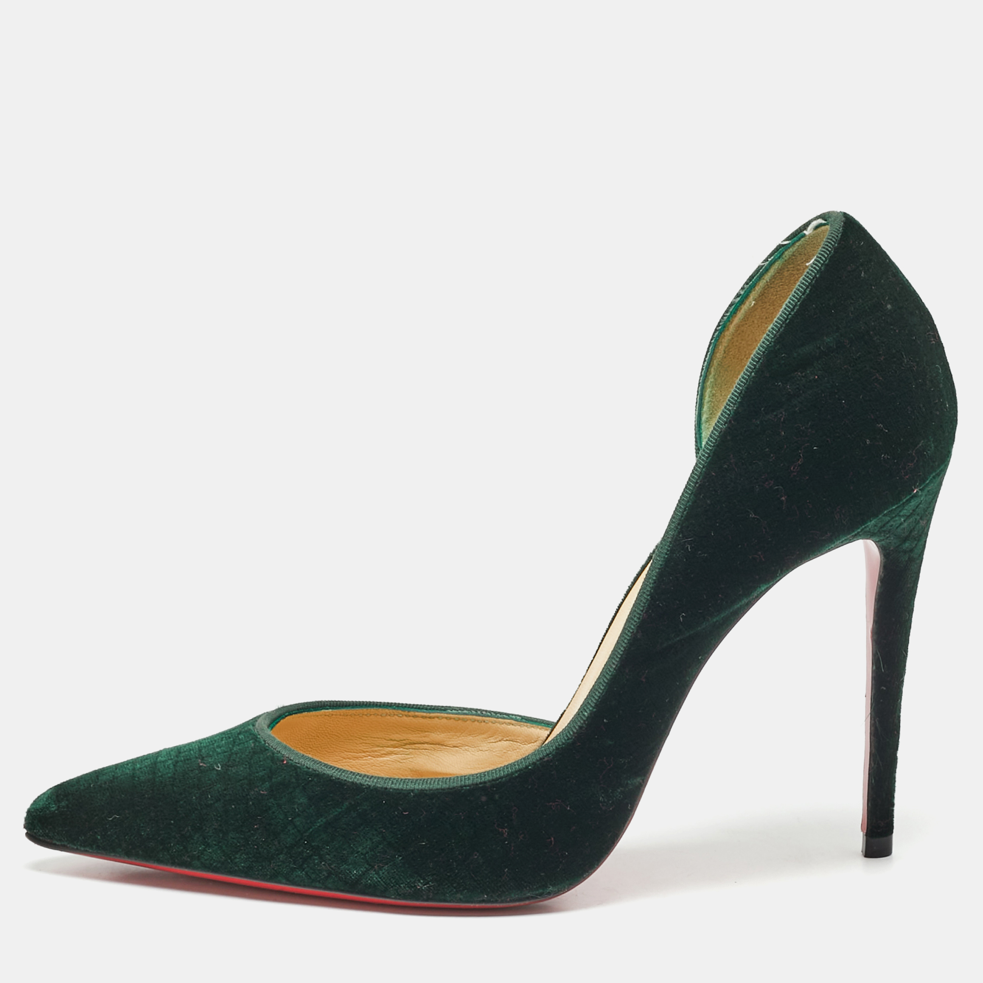 

Christian Louboutin Dark Green Velvet Iriza Pumps Size