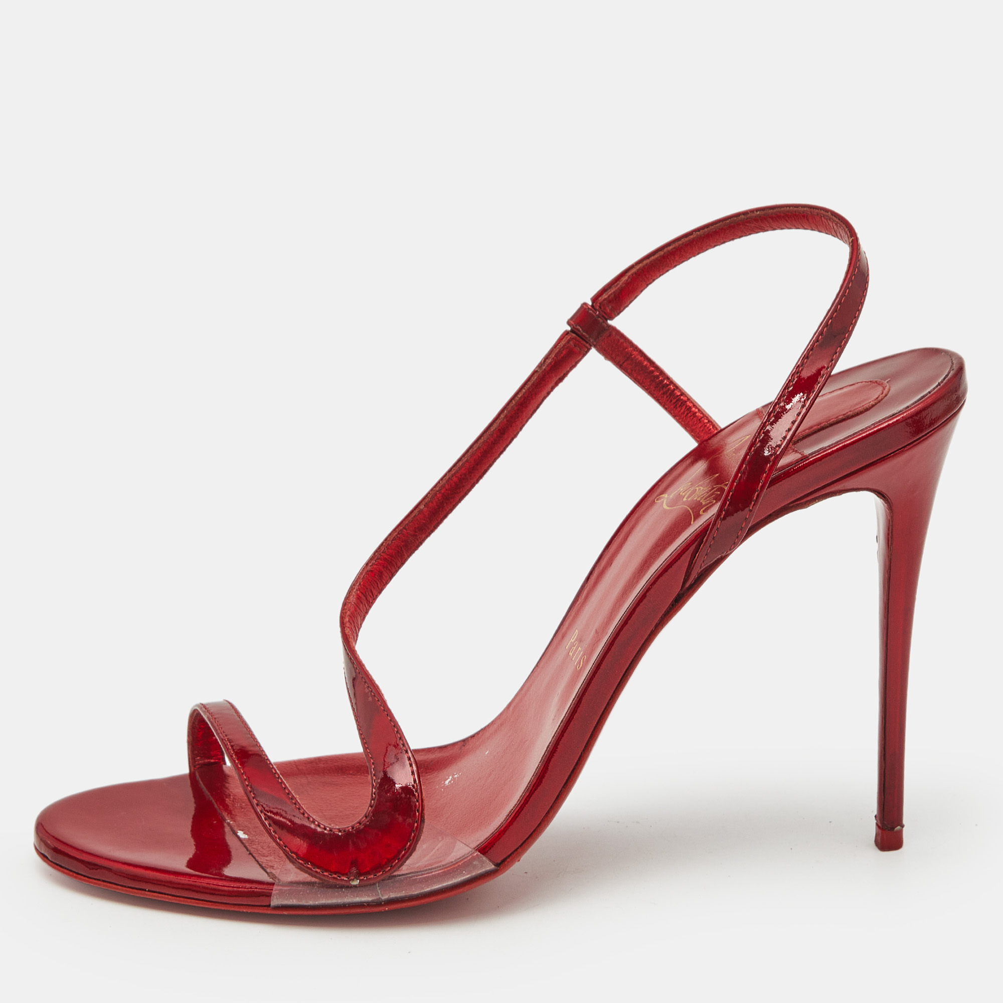

Christian Louboutin Red Patent Leather Rosalie Sandals Size