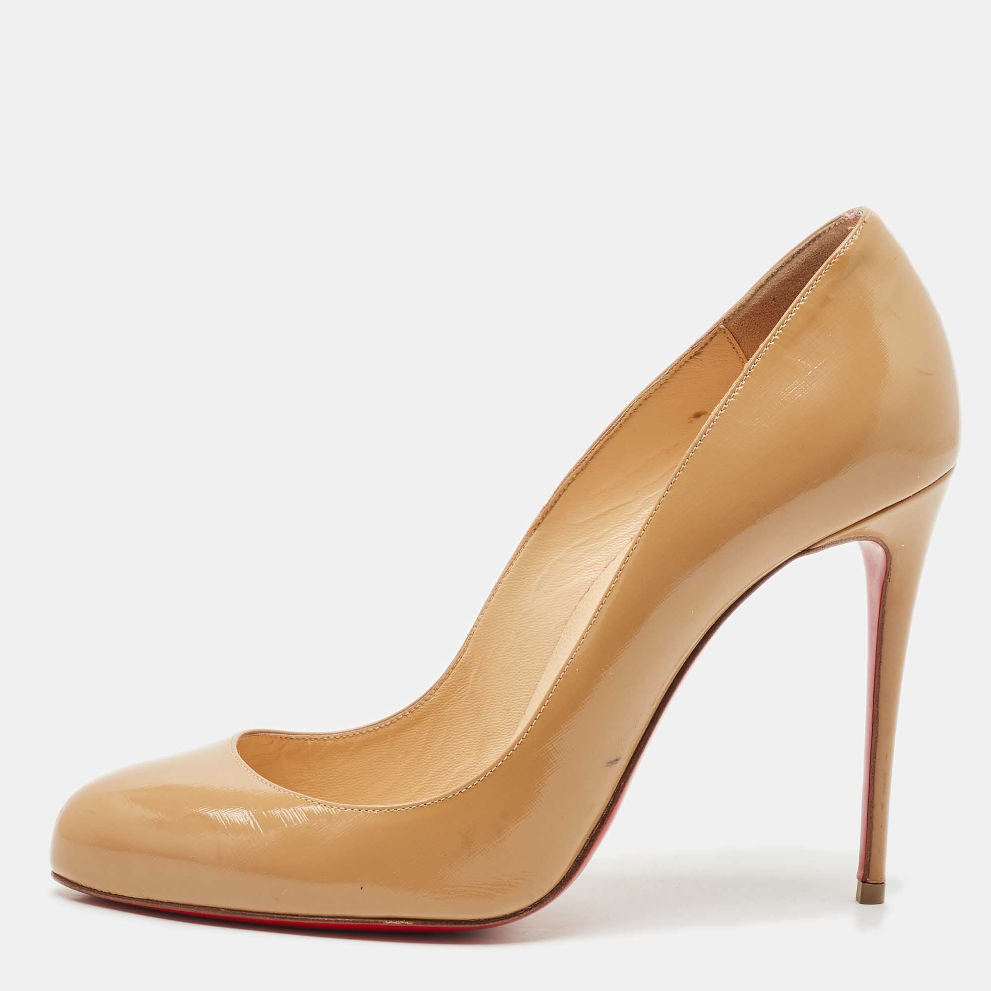 

Christian Louboutin Brown Leather New Simple Pumps Size, Beige
