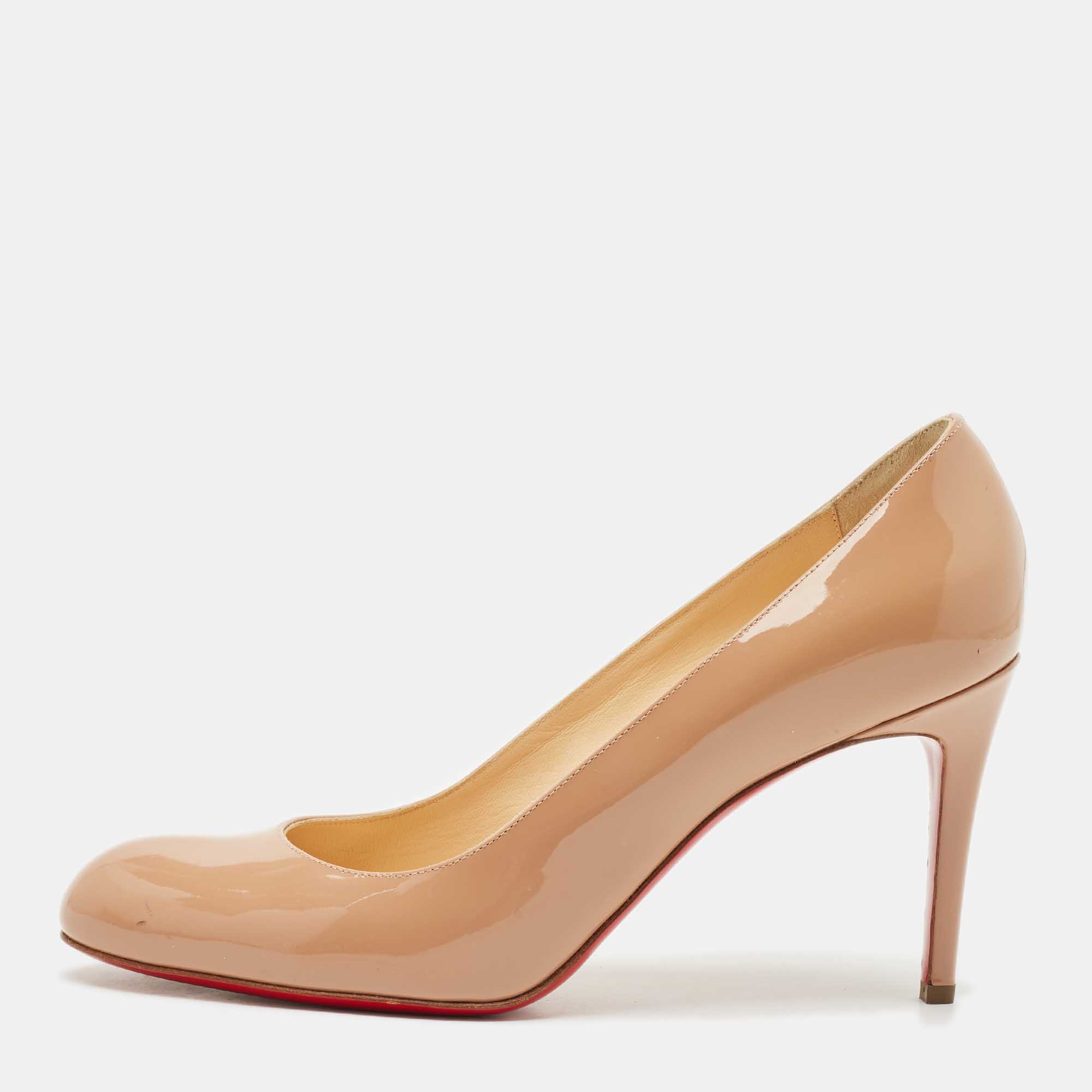 

Christian Louboutin Beige Patent Leather Simple Pumps Size