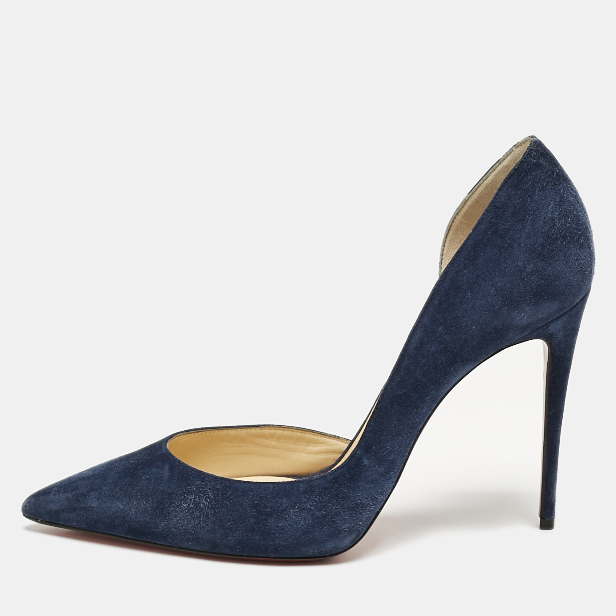 

Christian Louboutin Navy Blue Suede Iriza D'orsay Pumps Size