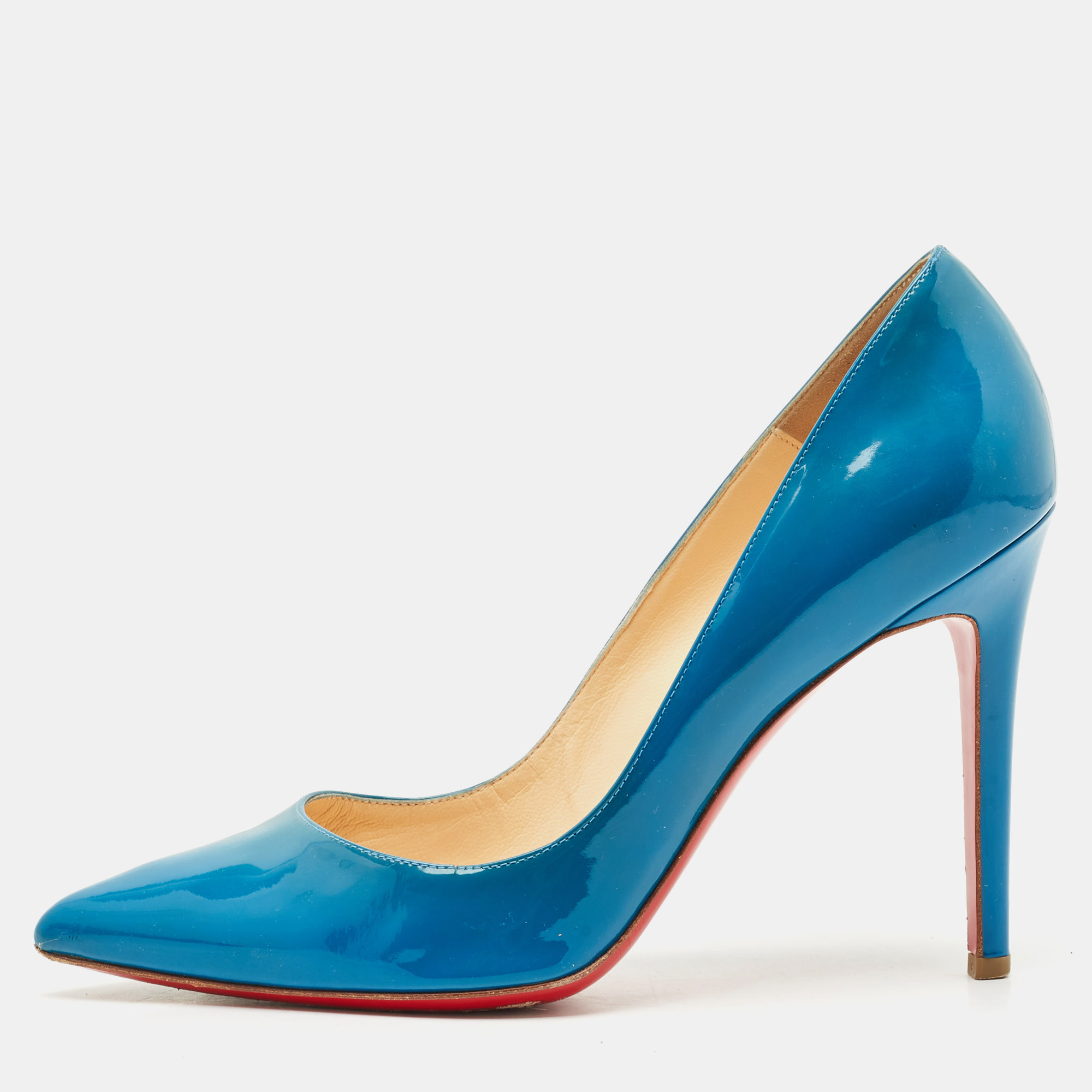 

Christian Louboutin Light Blue Patent Leather So Kate Pumps Size