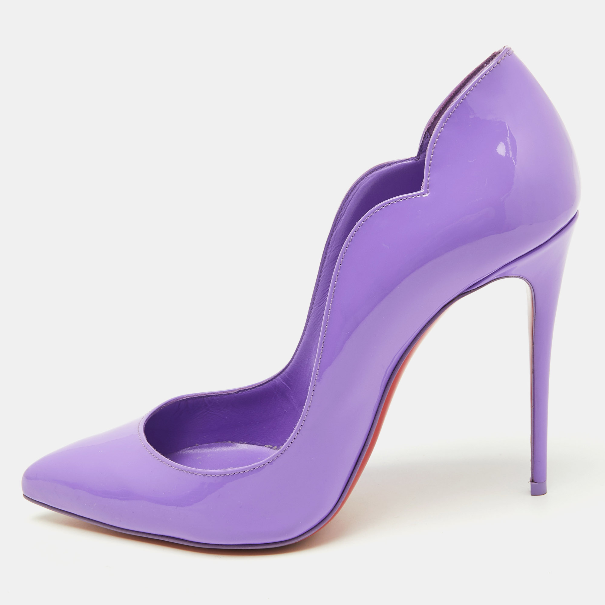 

Christian Louboutin Purple Patent Leather Hot Chick Pumps Size