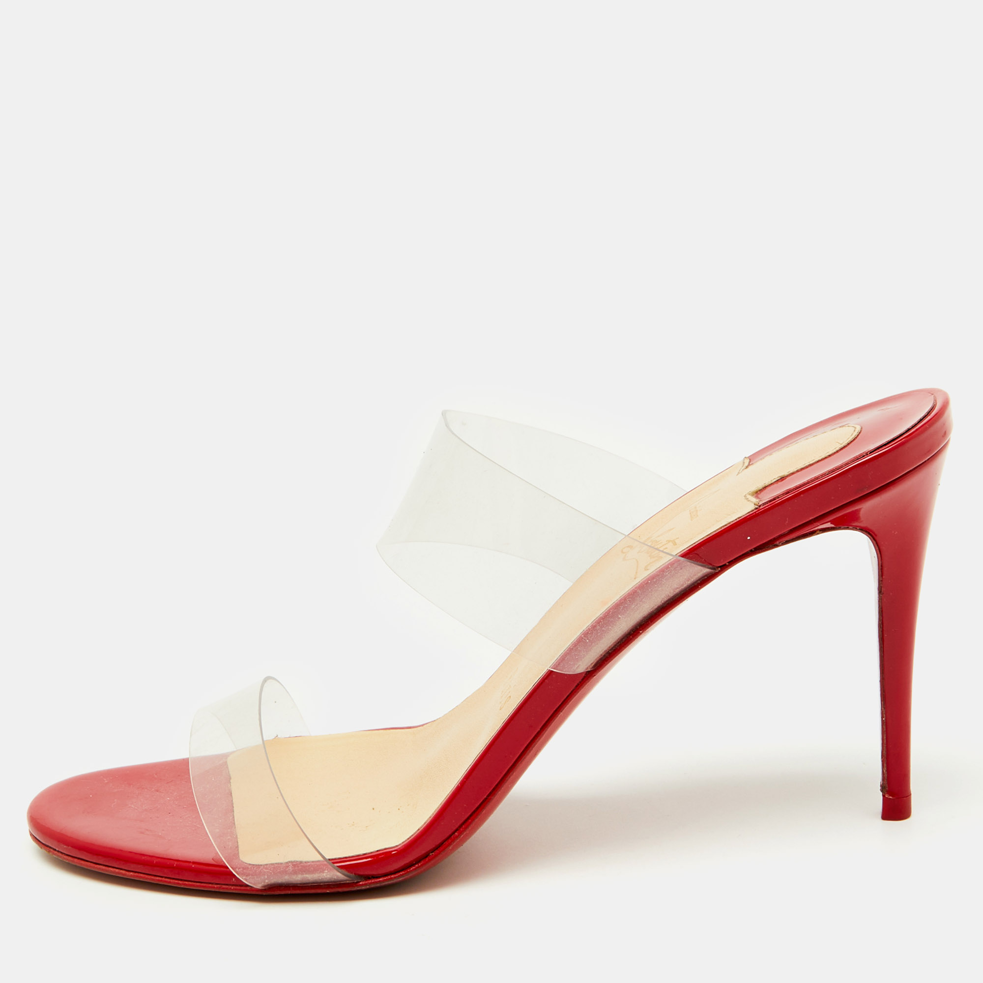 

Christian Louboutin Transparent PVC Just Nothing Slide Sandals Size