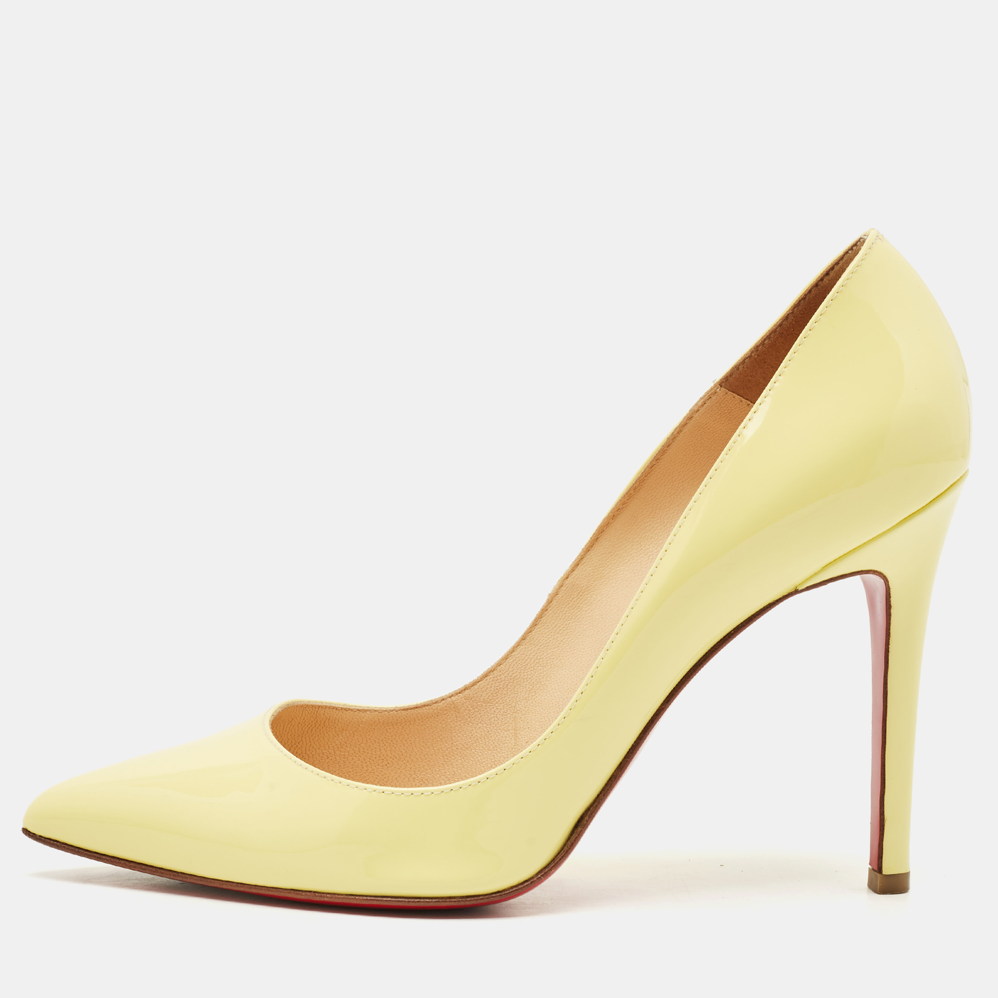 

Christian Louboutin Yellow Patent Leather Pigalle Pumps Size