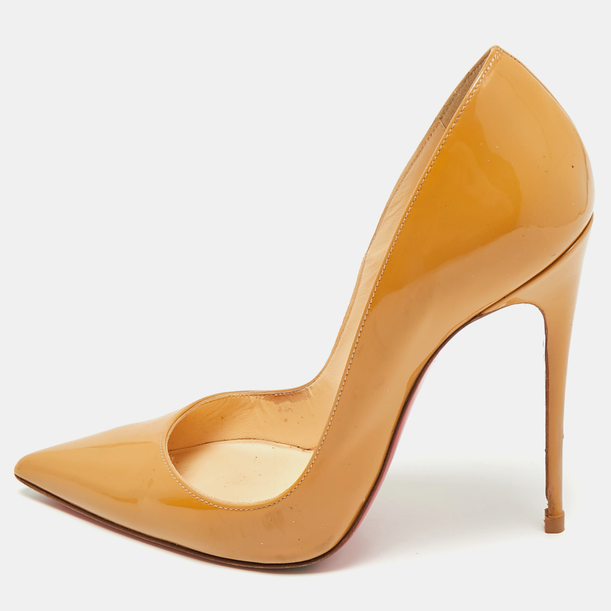 

Christian Louboutin Beige Patent Leather Kate Pumps Size