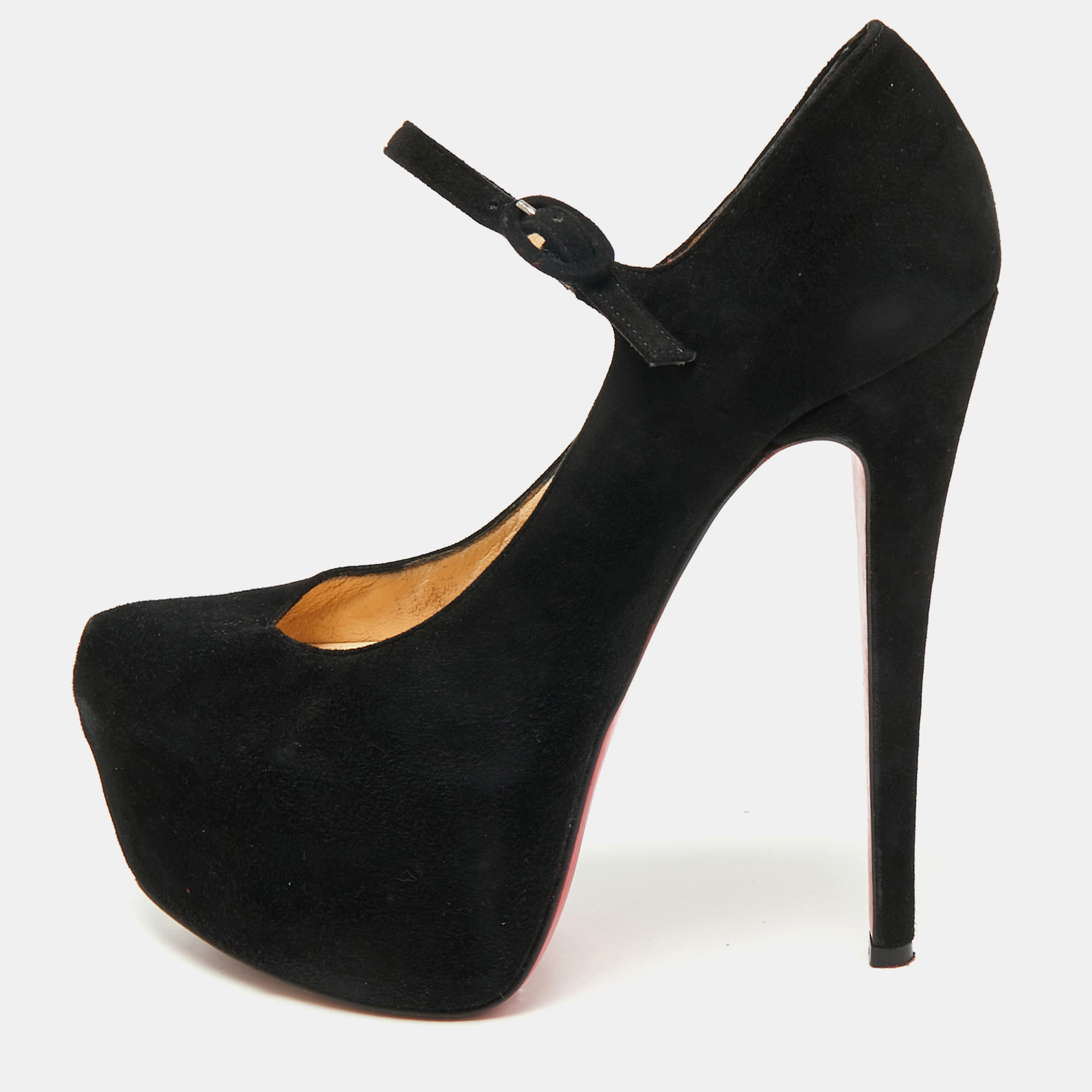 

Christian Louboutin Black Suede Lady Daf Mary Jane Pumps Size